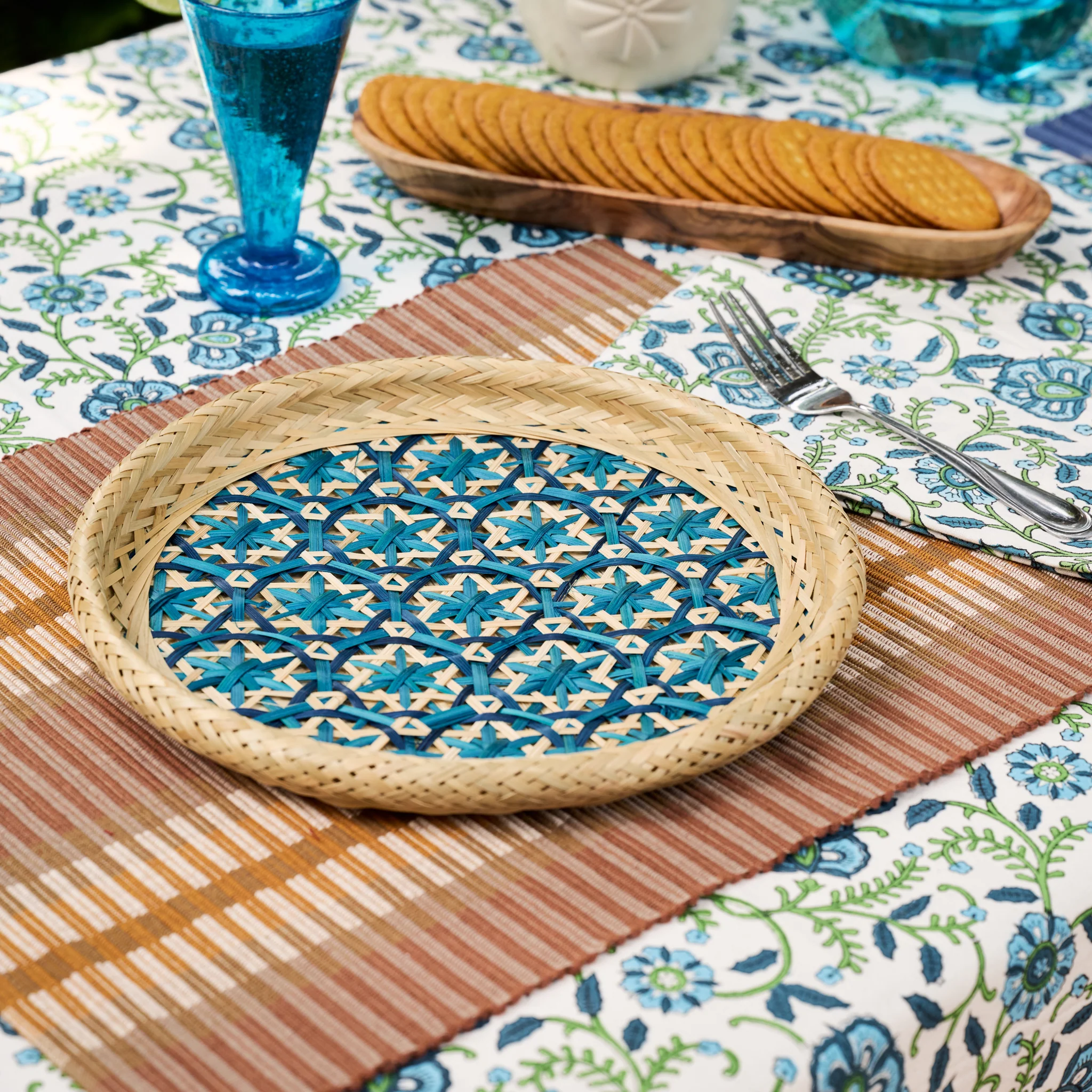 Khana Handloomed Cotton Placemat Set of 2 - Brown - Image 3