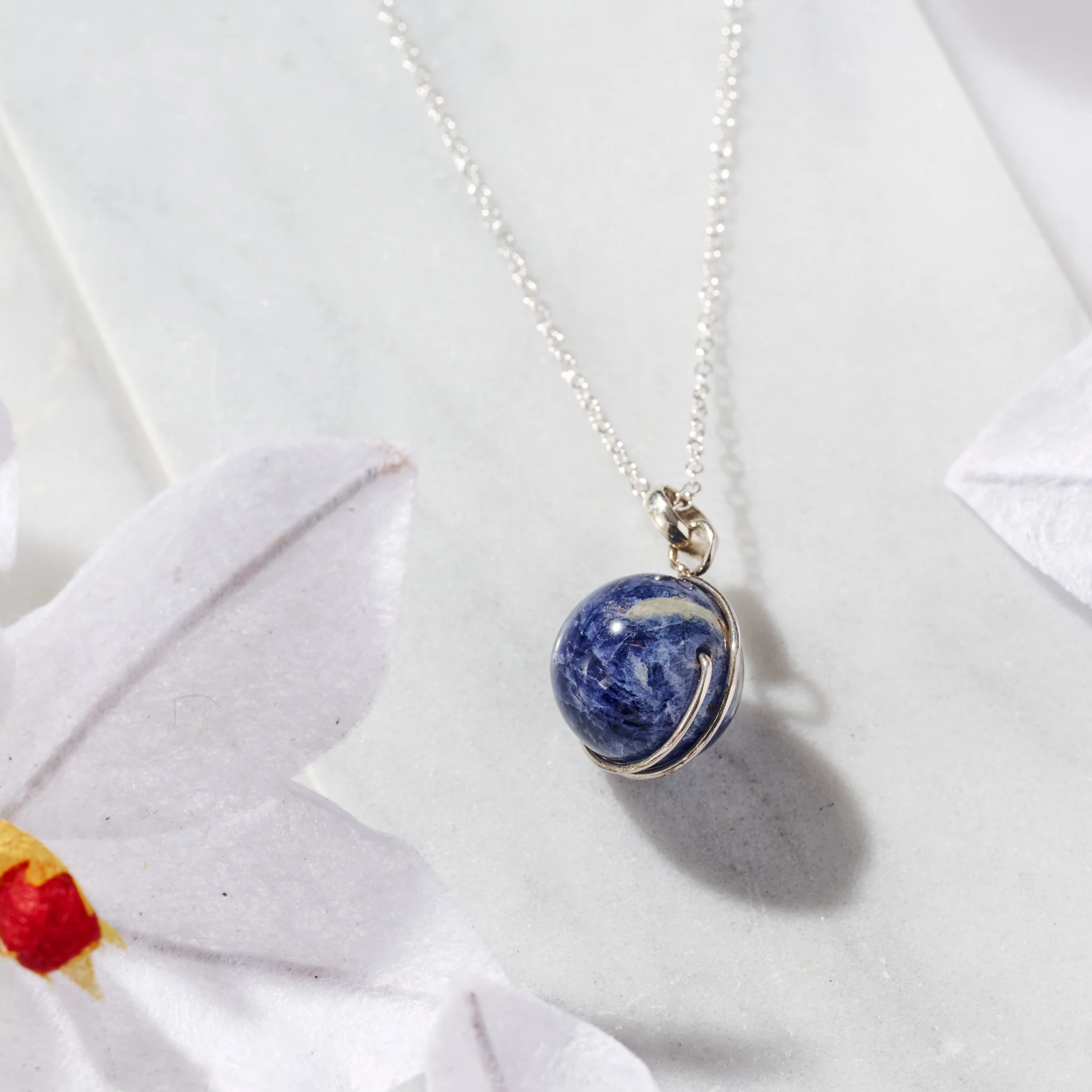 Khasi Kay Sterling Silver Sodalite Necklace - Image 3