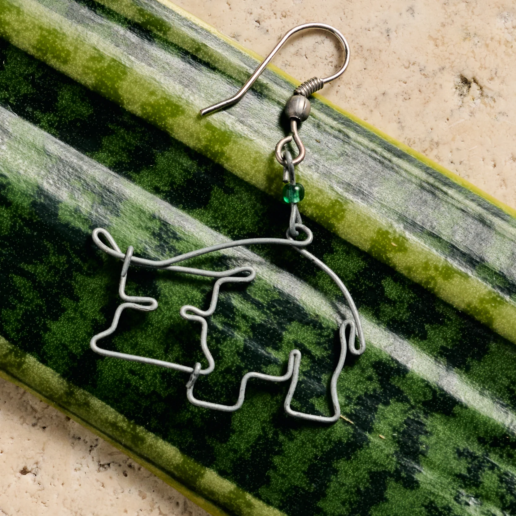 Kiboko Recycled Wire Hippo Dangle Earrings - Image 4