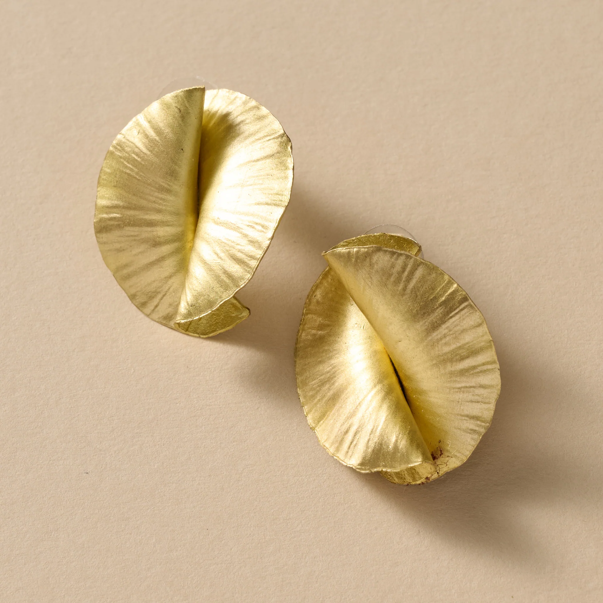 Kiran Crumpled Spiral Post Earrings - Image 2