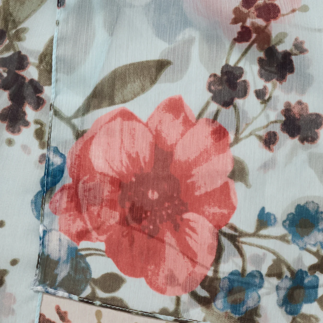 Komal Floral and Leaf Chiffon Scarf - Image 4
