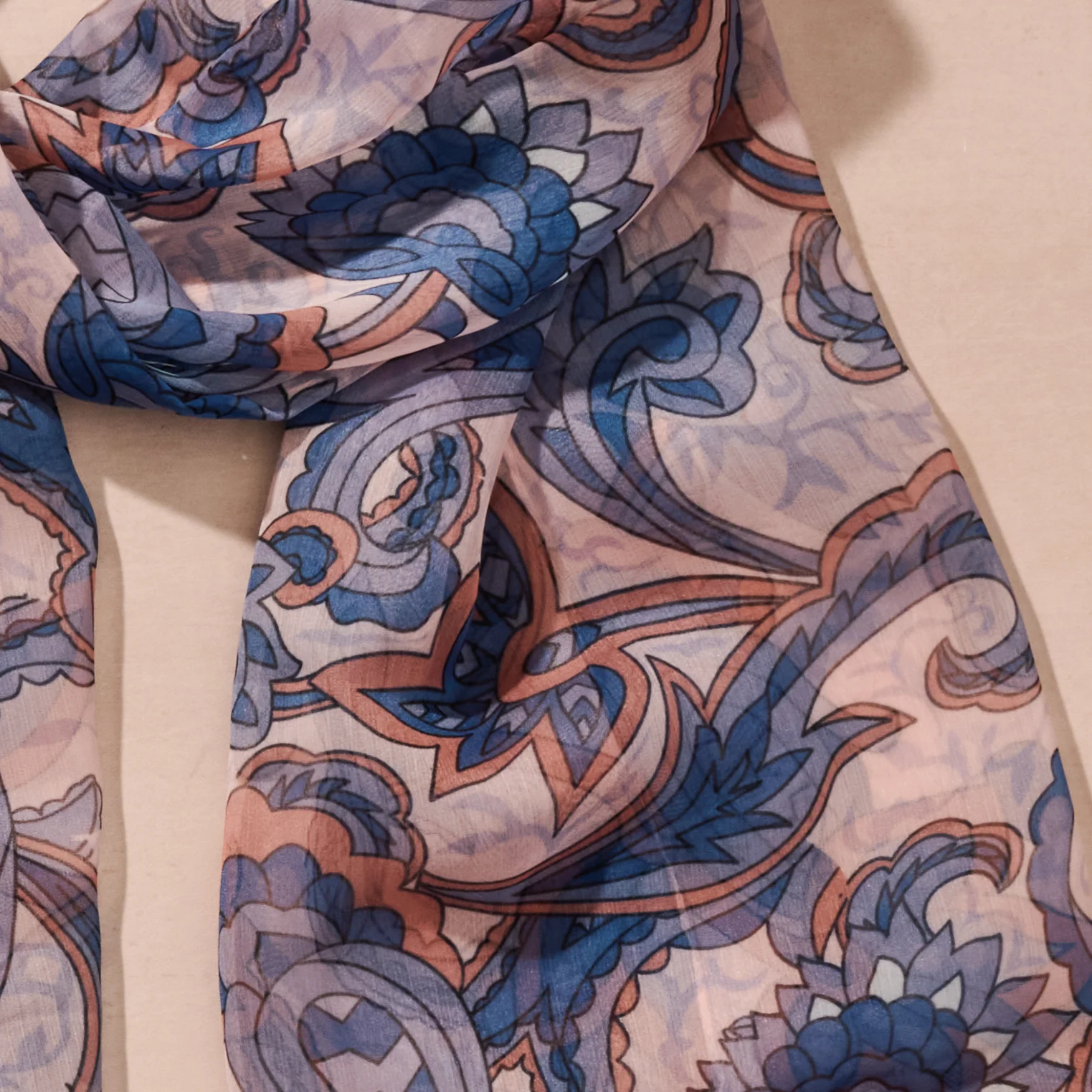 Komal Paisley Chiffon Scarf - Image 3
