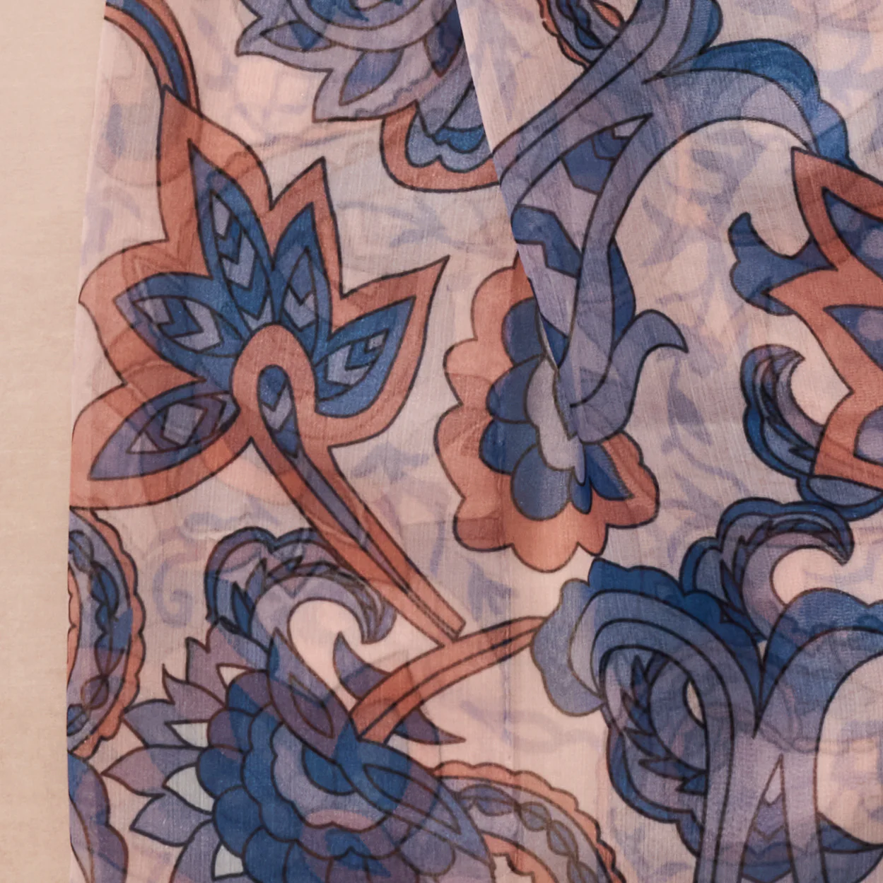 Komal Paisley Chiffon Scarf - Image 4
