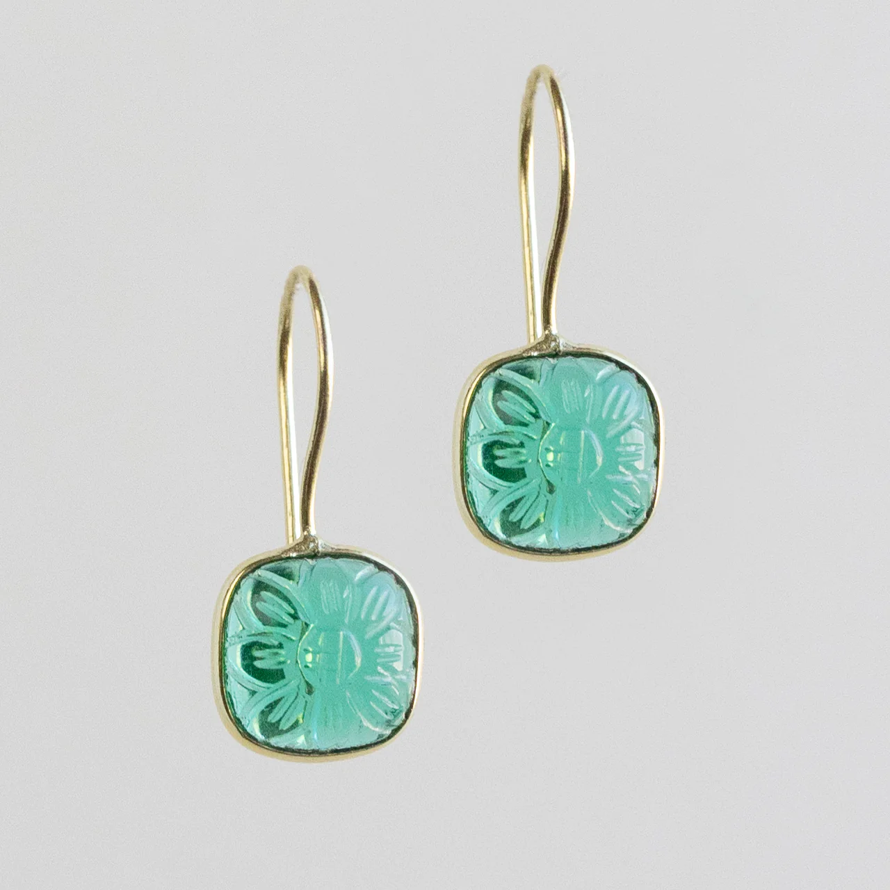 Lalita Blue Daisy Dangle Earrings - Image 3
