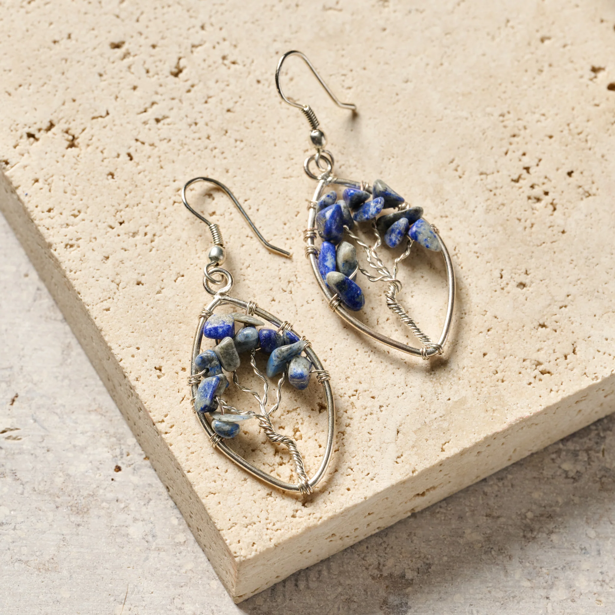 Lapis Tree Drop Earrings - Image 3