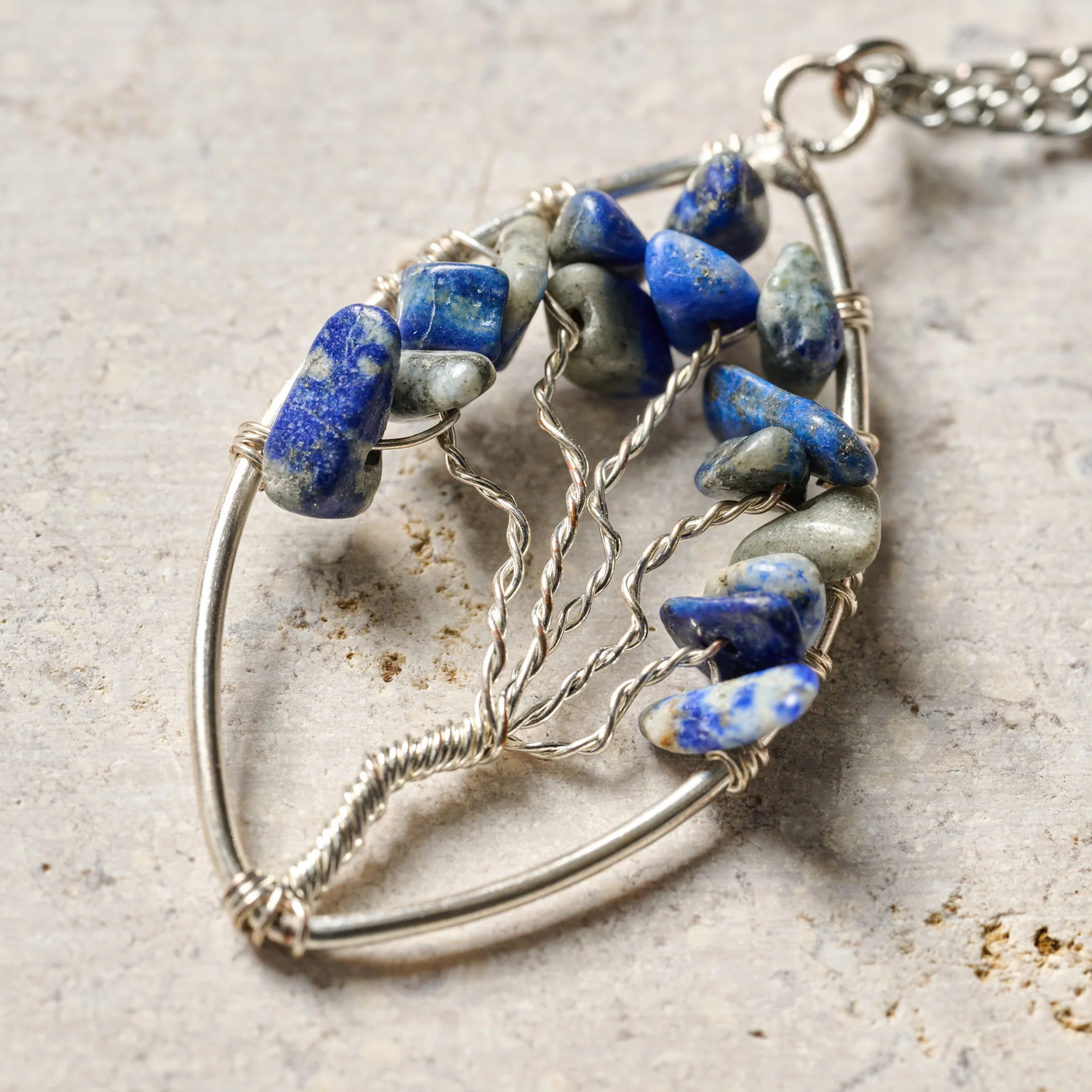 Lapis Tree Pendant Necklace - Image 2