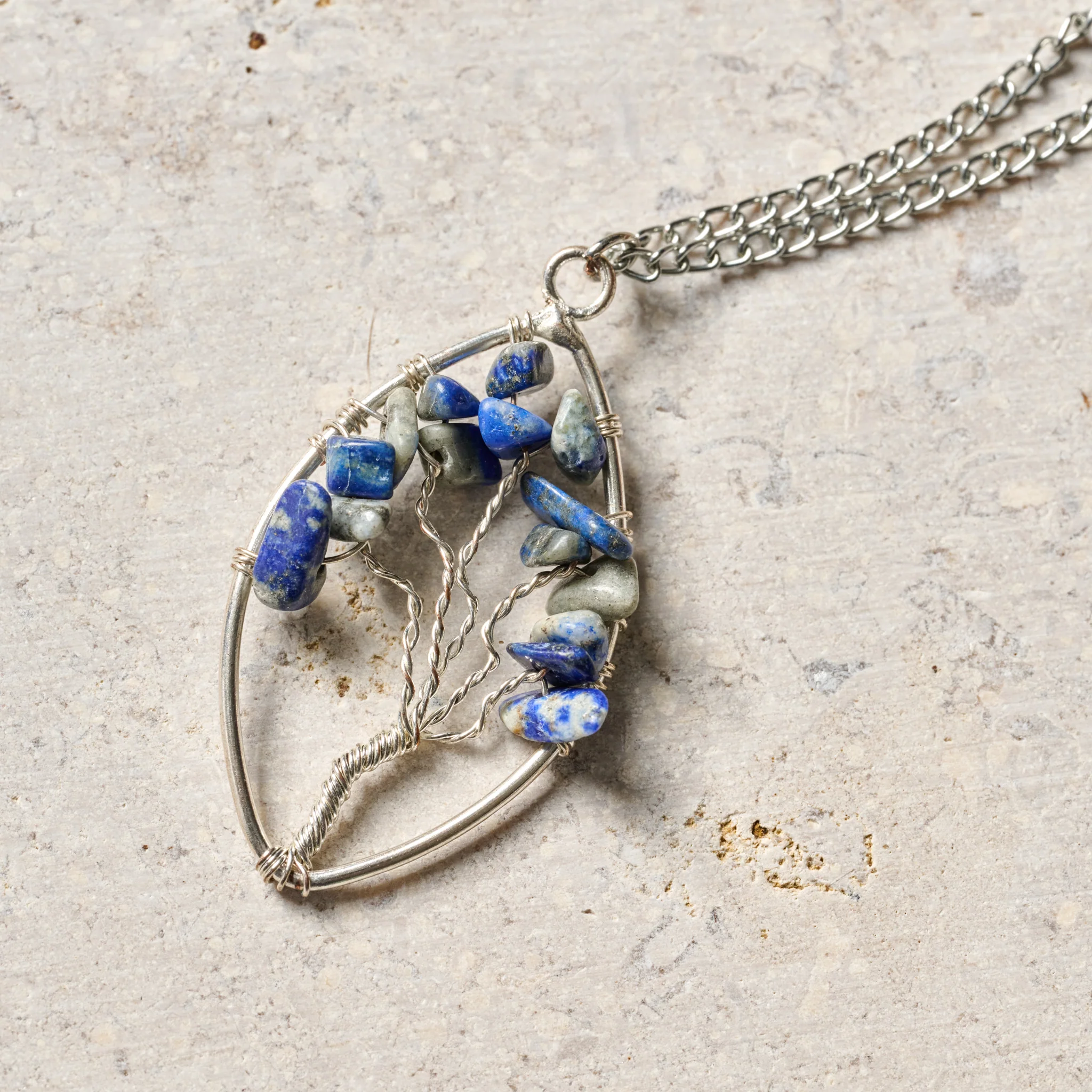 Lapis Tree Pendant Necklace - Image 3