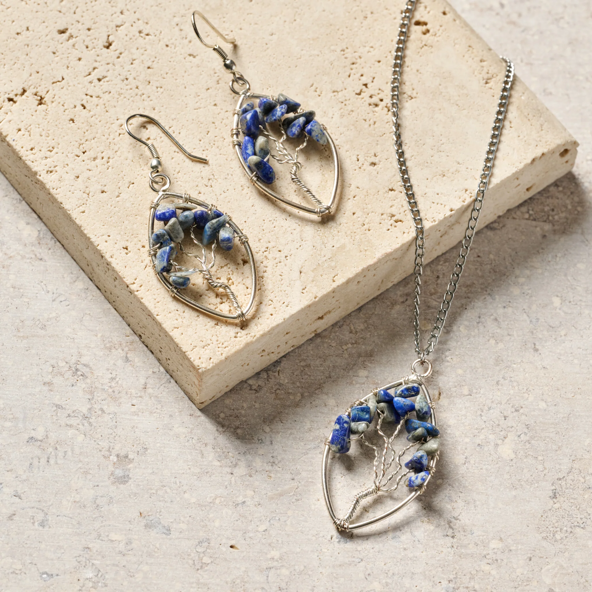 Lapis Tree Pendant Necklace - Image 4