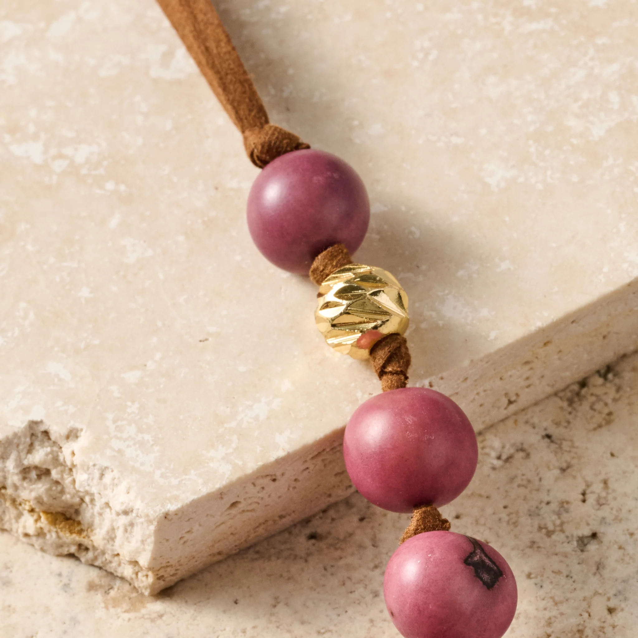 Lavender Seed & Suede Necklace - Image 3