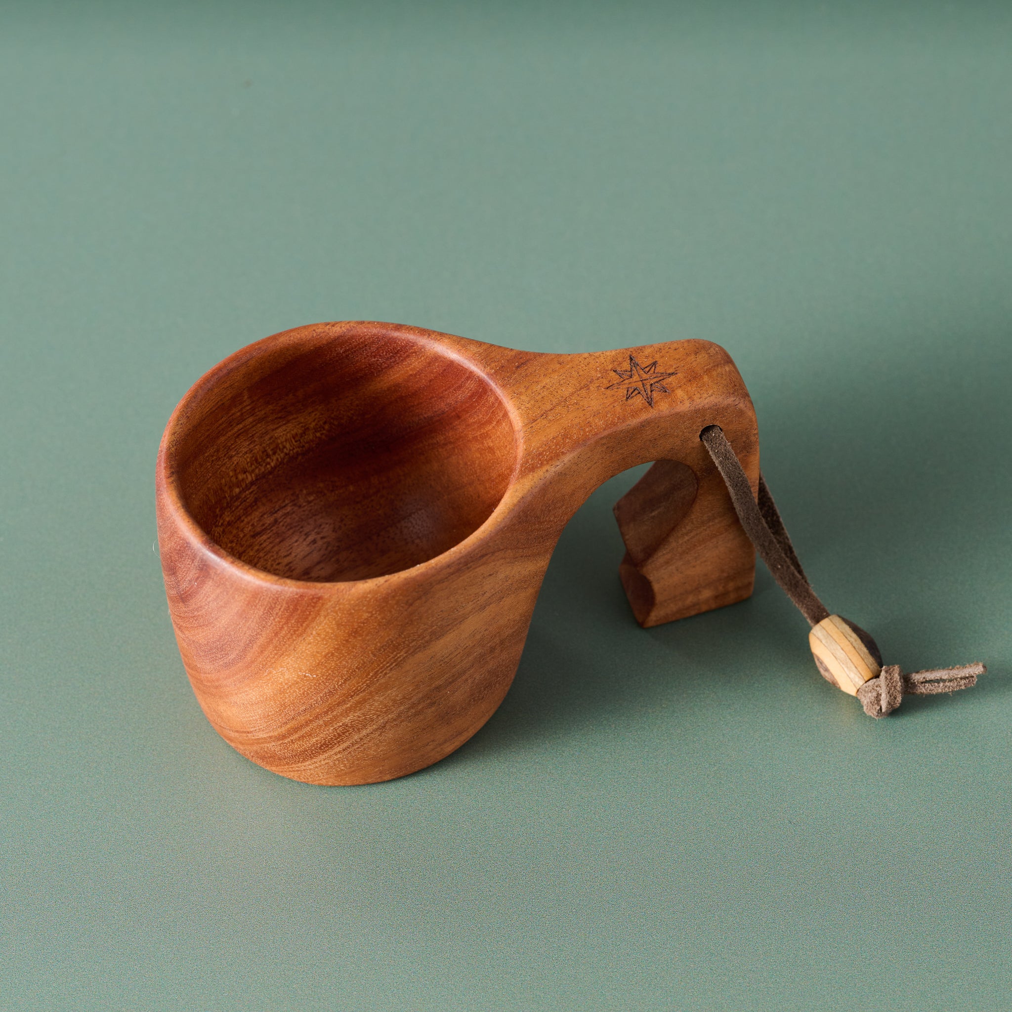 Leather & Neem Wood Kuksa Mug - Image 3
