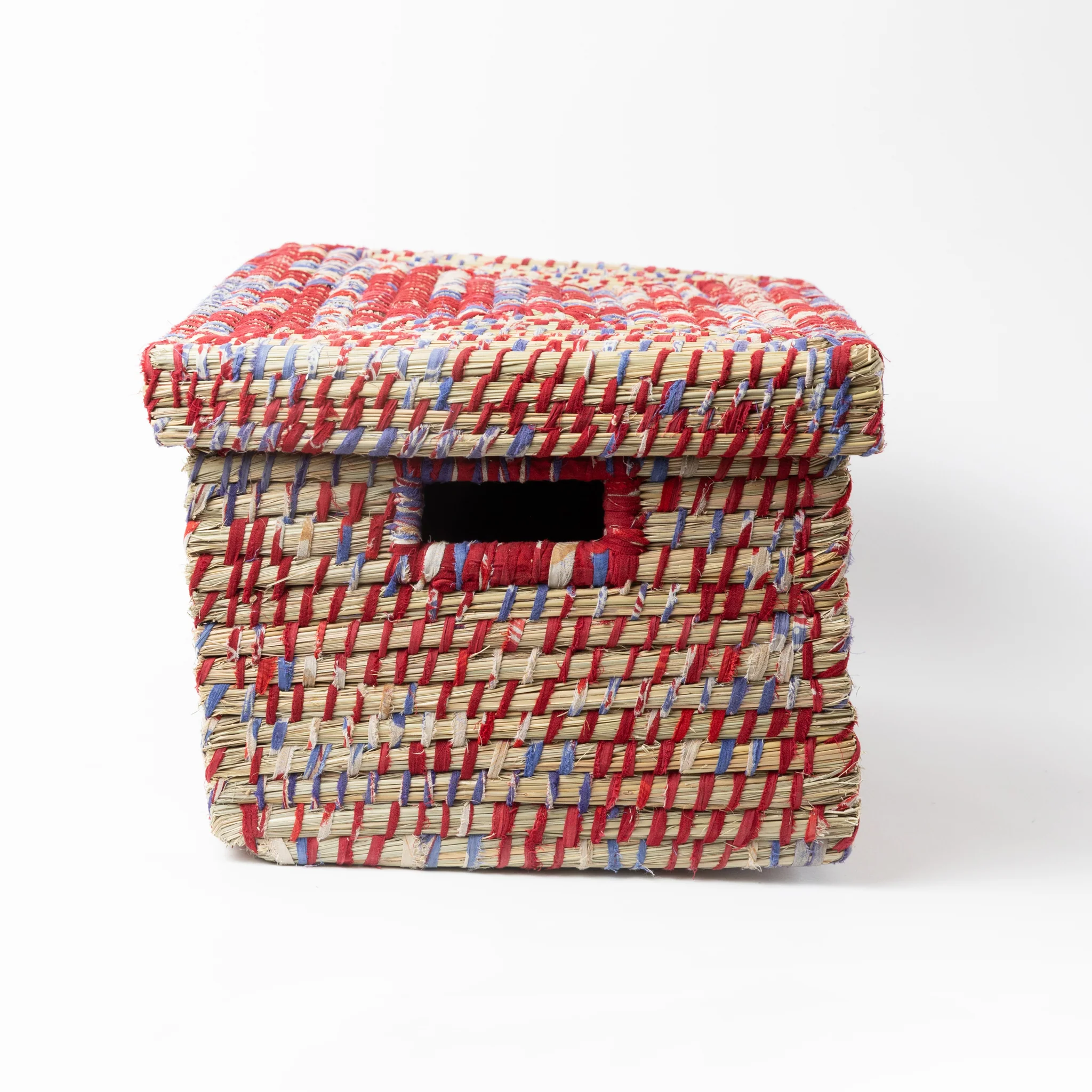 Lidded Sari Storage Basket 10.5H - Image 4