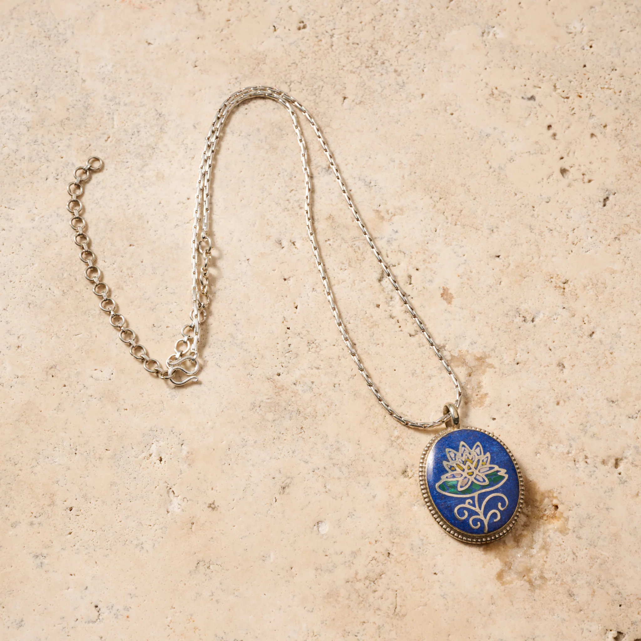 Lotus Mosaic Pendant Necklace - Image 2