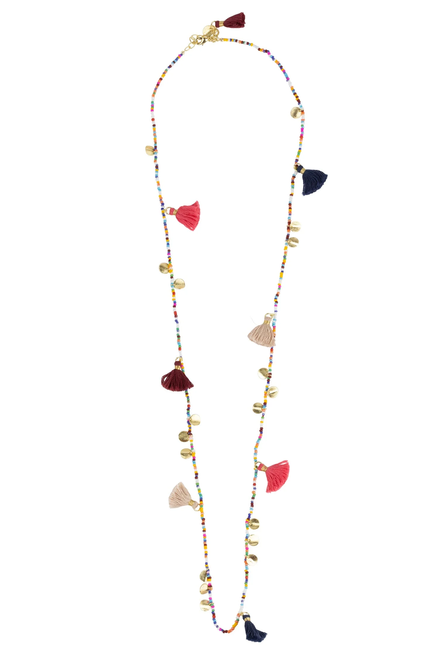Mini Tassel Disc Necklace - Image 3