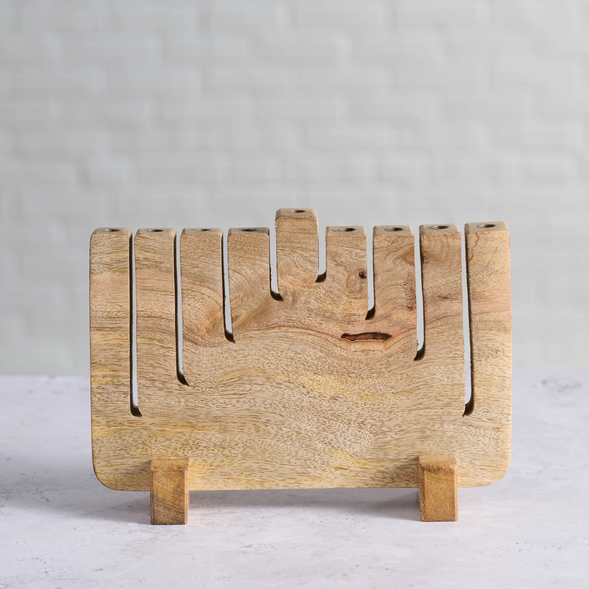 Modern Mango Wood Menorah - Image 3
