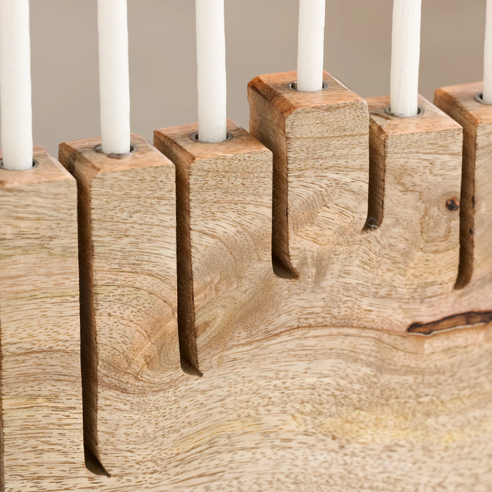 Modern Mango Wood Menorah - Image 5
