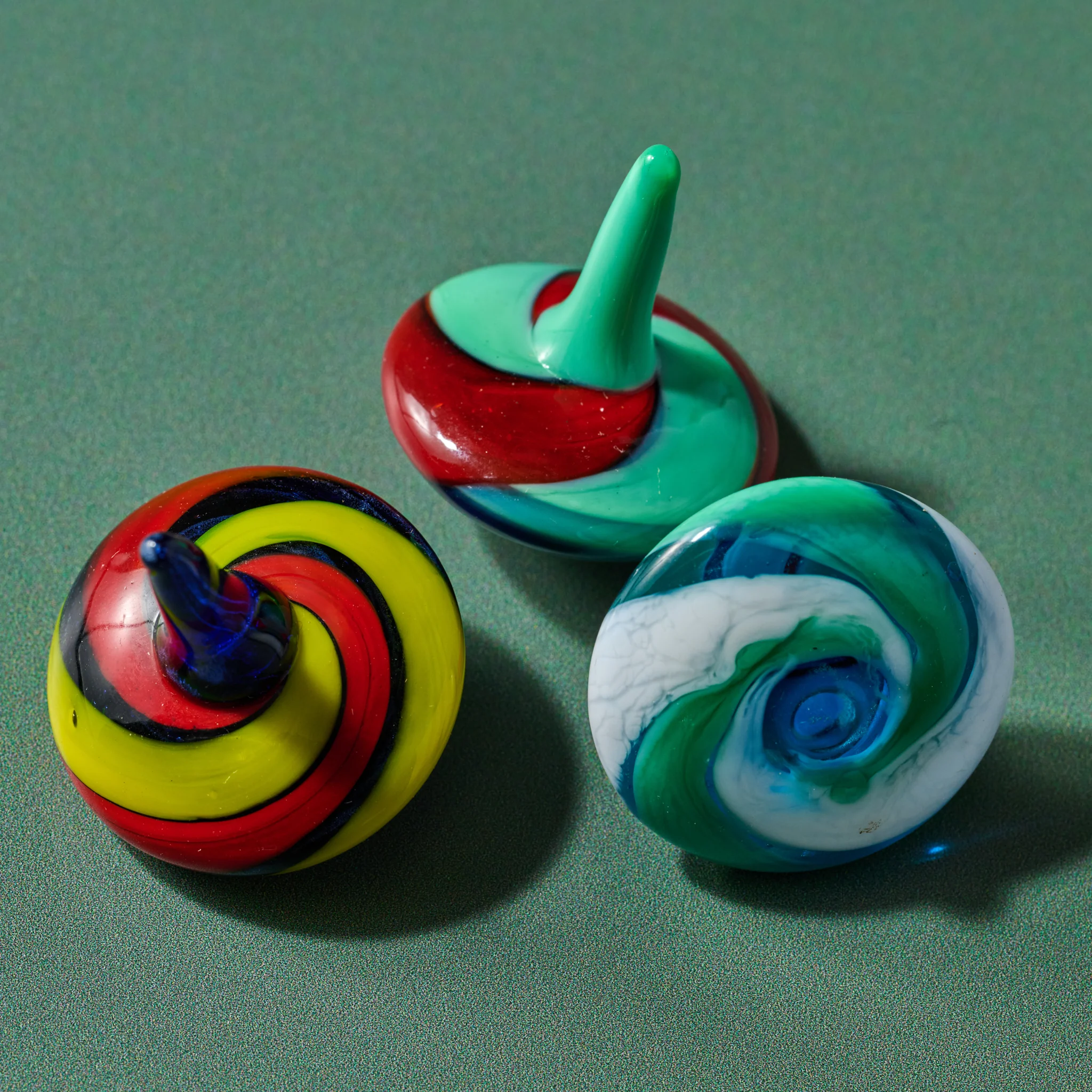 Multi-Colored Glass Tops - Set of 3 - Image 2