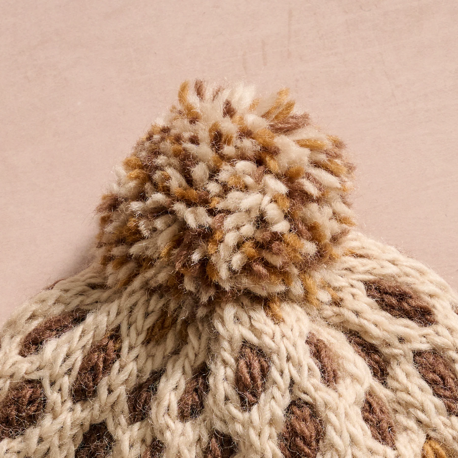Nabina Waffle Weave Pom Beanie - Image 3