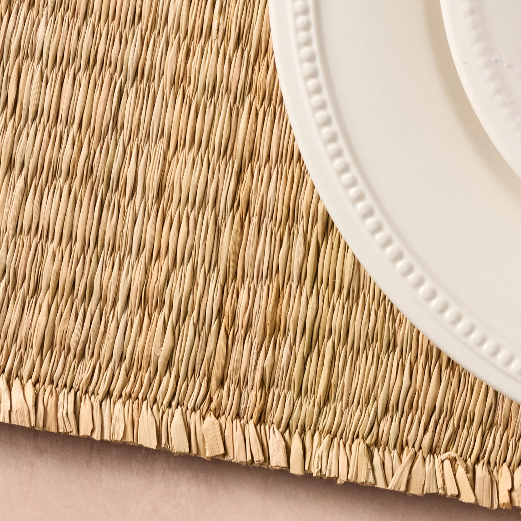 Narkata Woven Cattail Fringe Placemat - Image 4