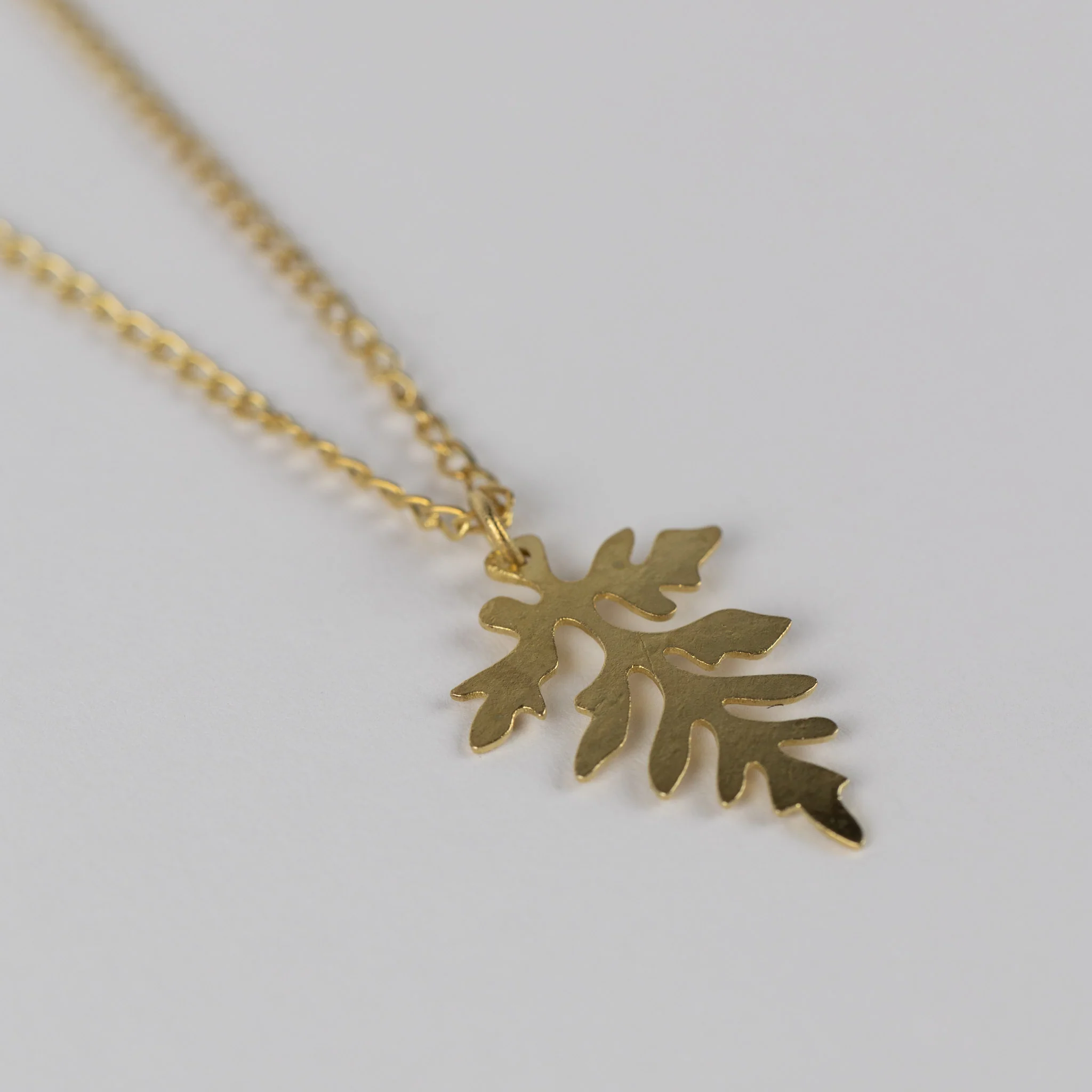 Leaf Charm Pendant Necklace - Image 2