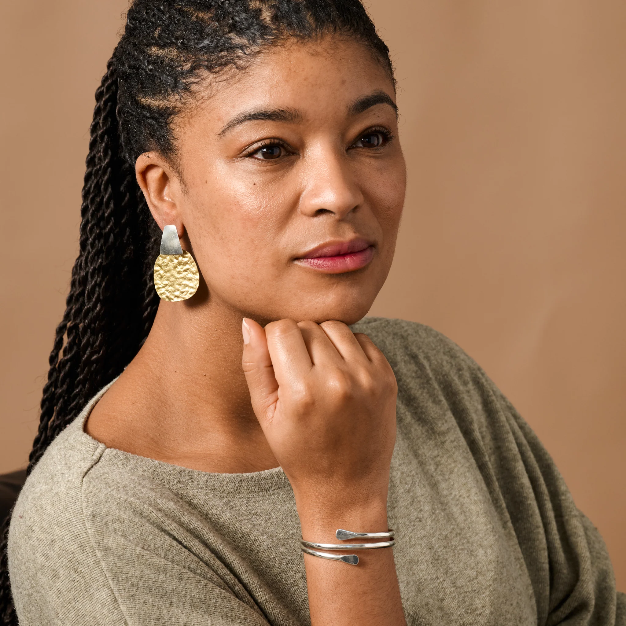 Noor Hammered Cuff Bracelet - Image 2