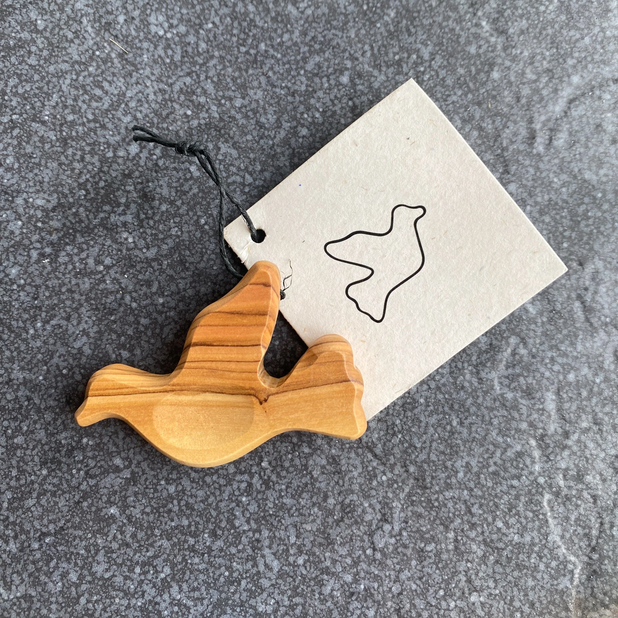 Olive Wood Pocket Peace Dove - Image 2