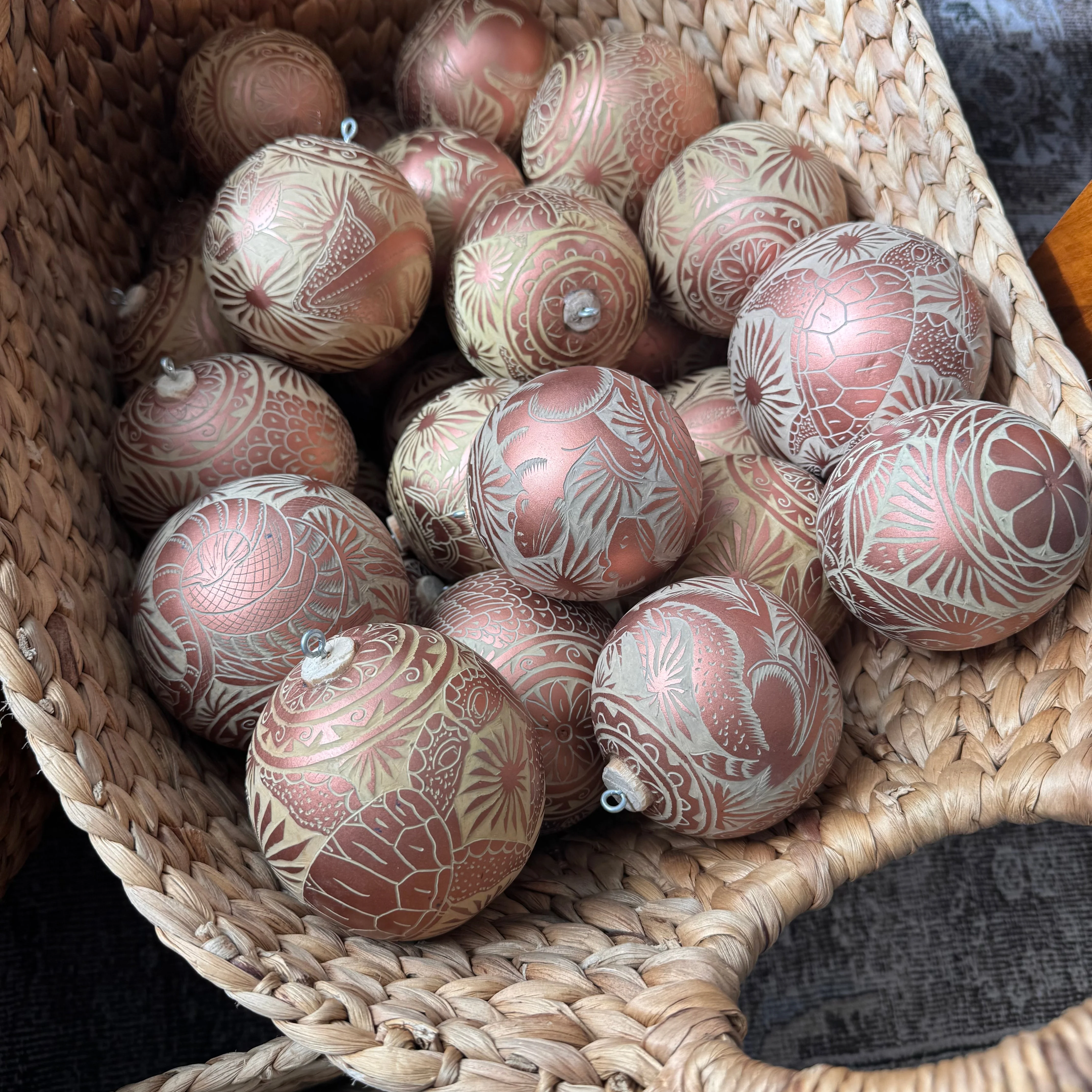 Bronce Etched Ball Ornament - Image 4
