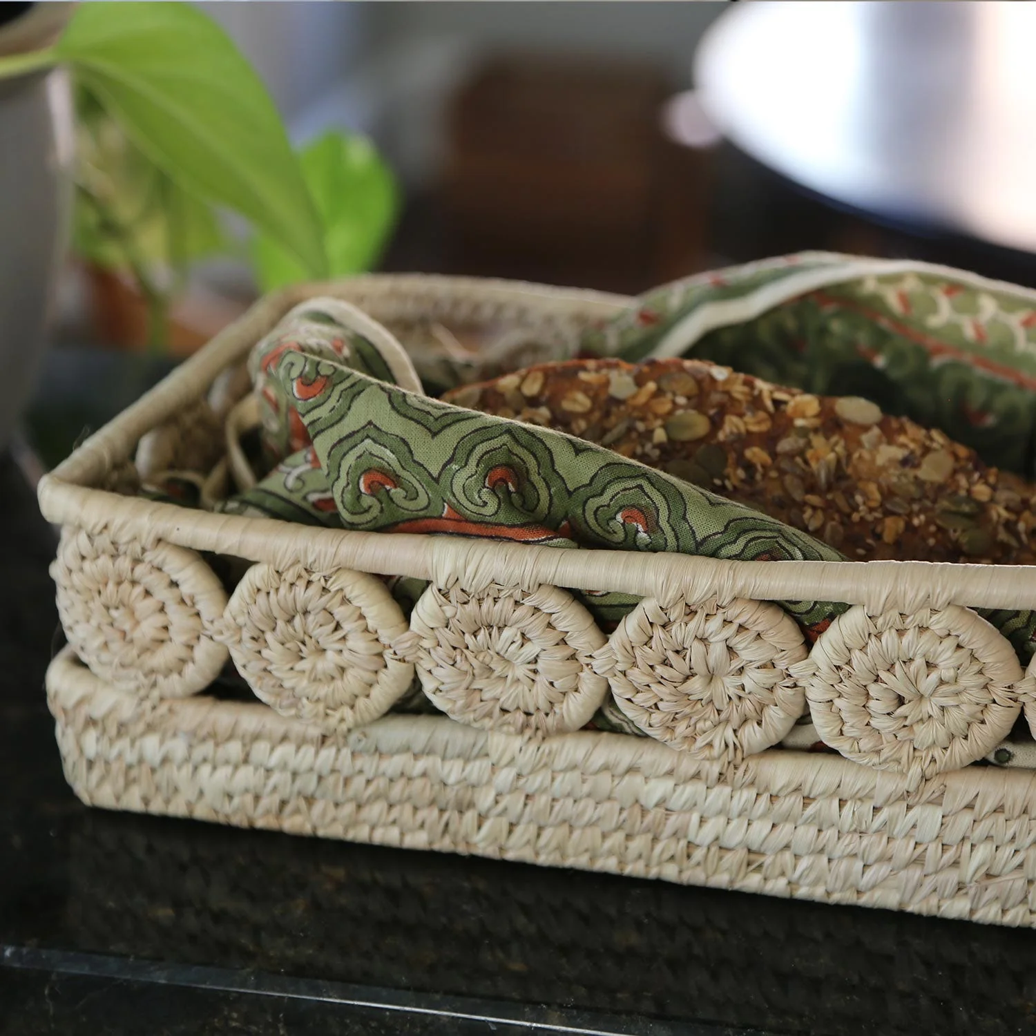 Palm Medallion Bread Basket - Image 4