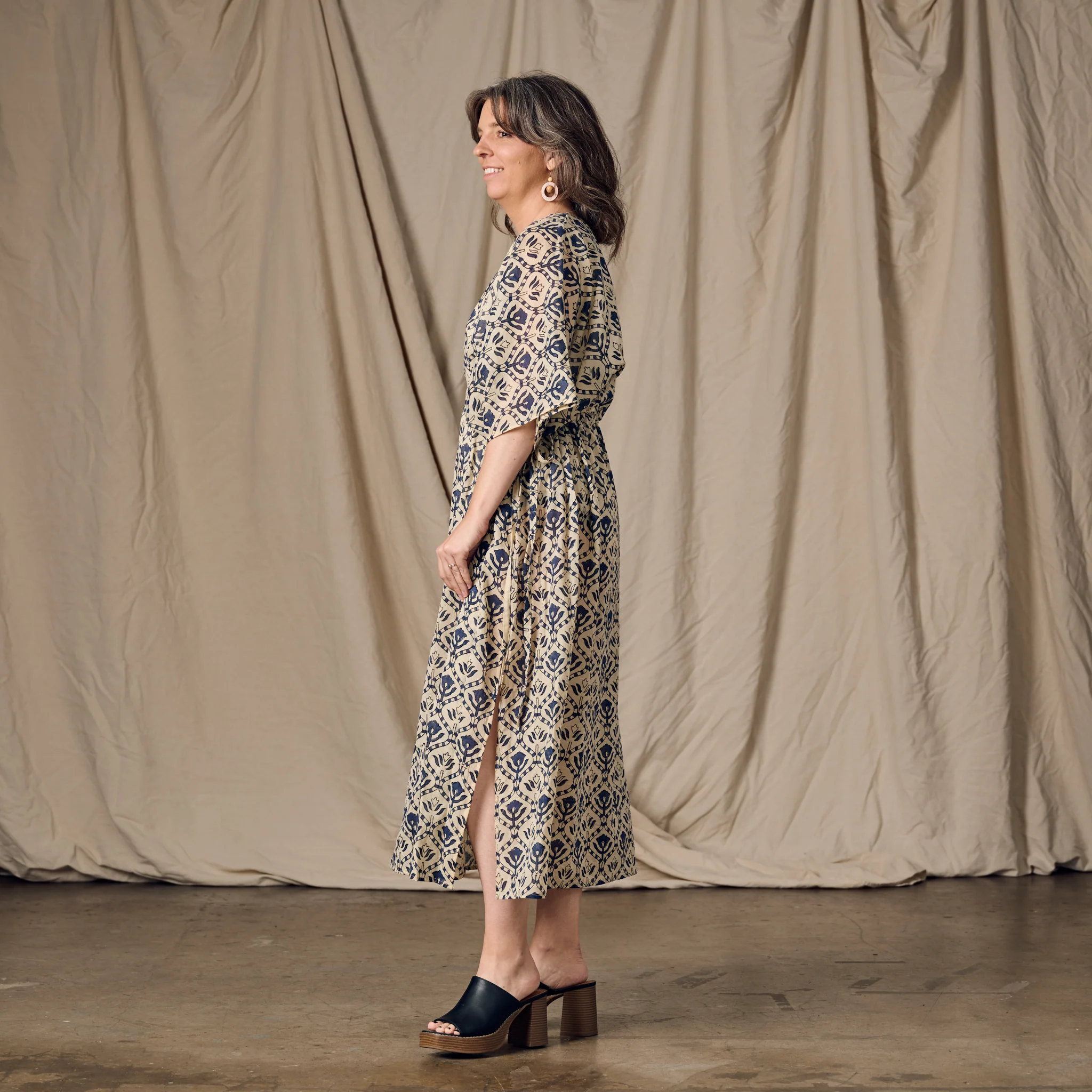 Panna Full Length Block Print Kaftan - Image 4