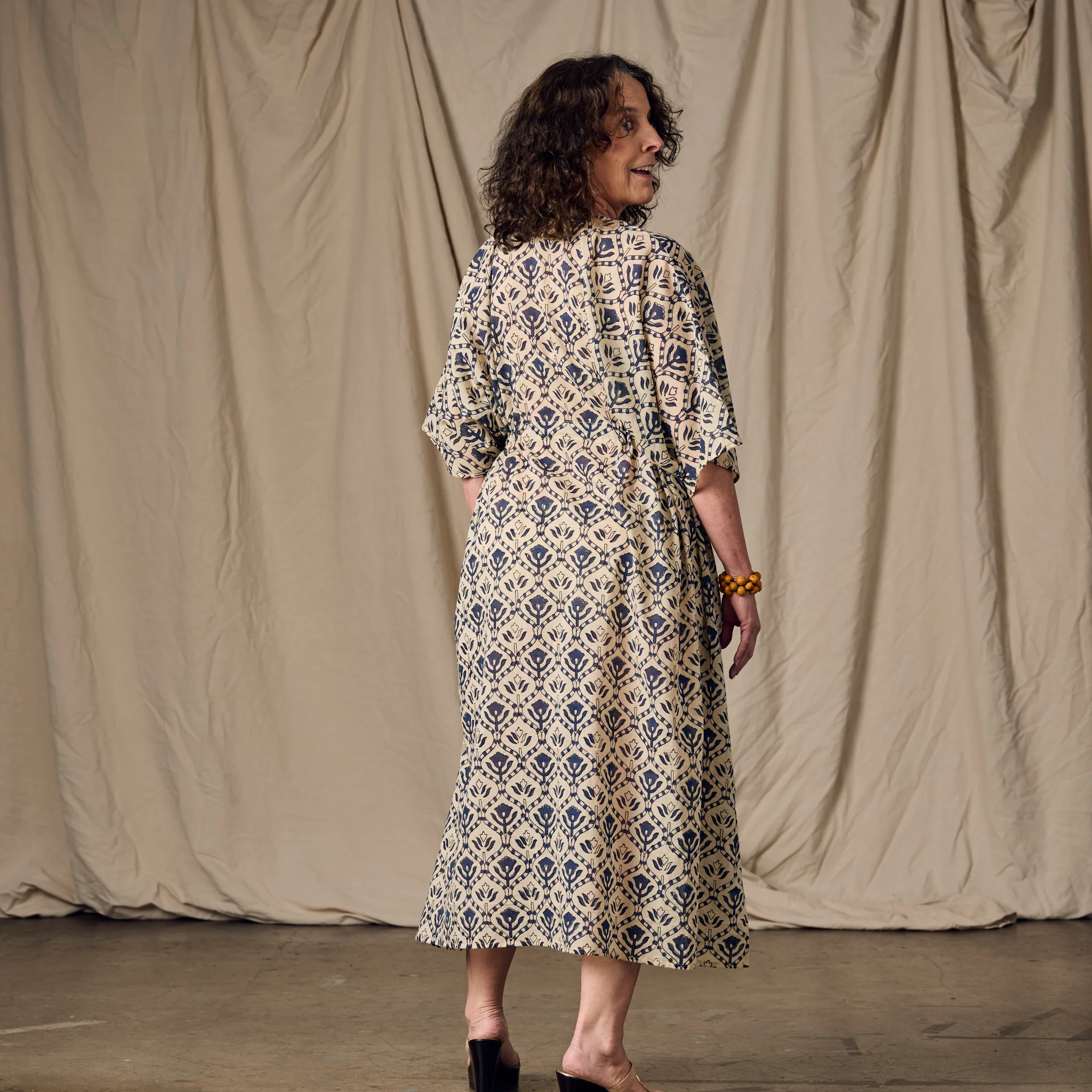 Panna Full Length Block Print Kaftan - Image 7