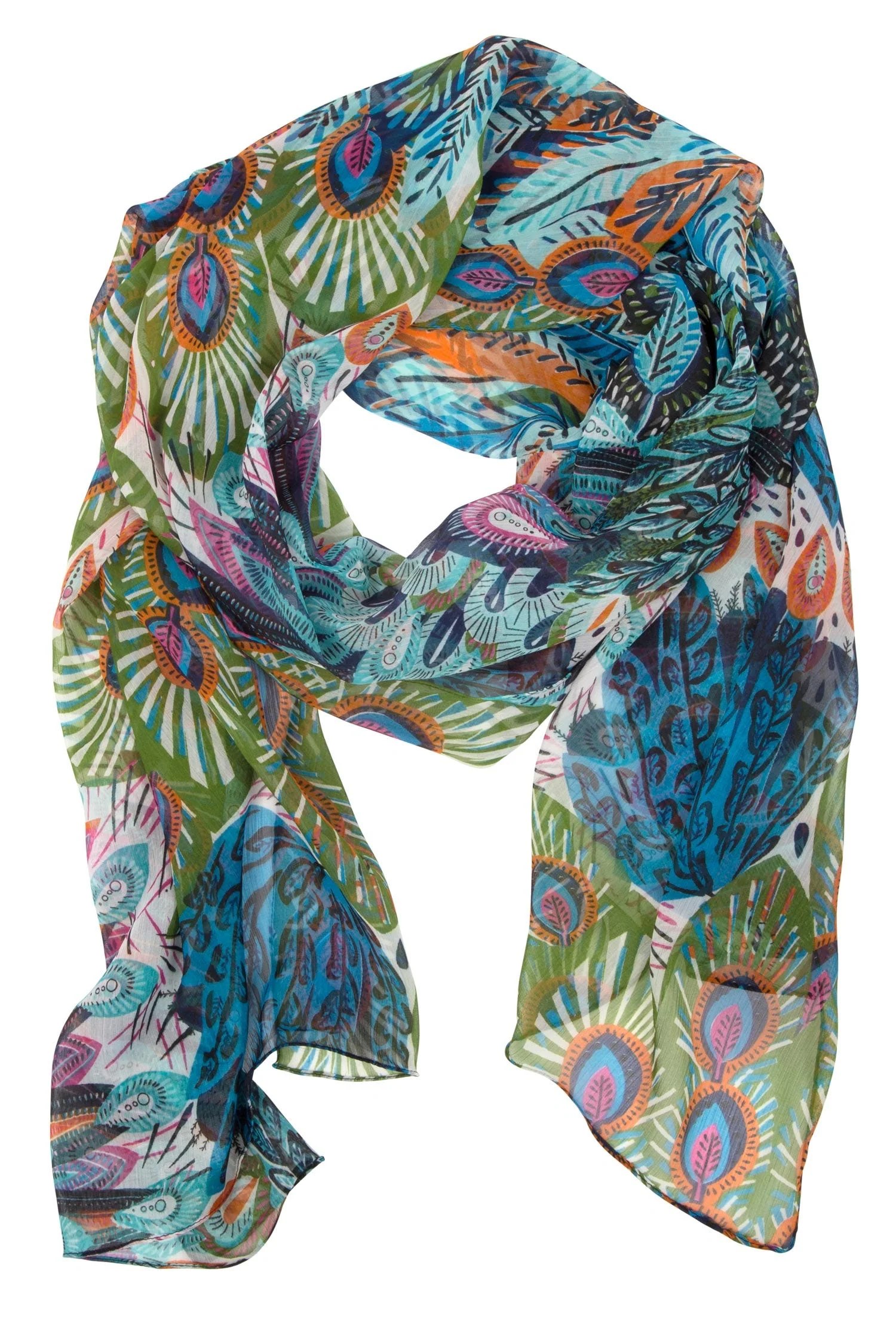 Peacock Pattern Scarf - Image 4