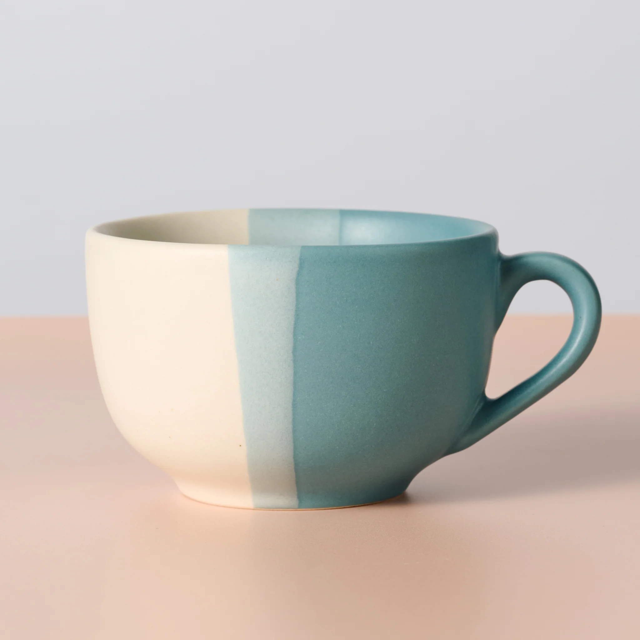 Pheeka Striped Jumbo Mug with Spoon - Blue - Image 4