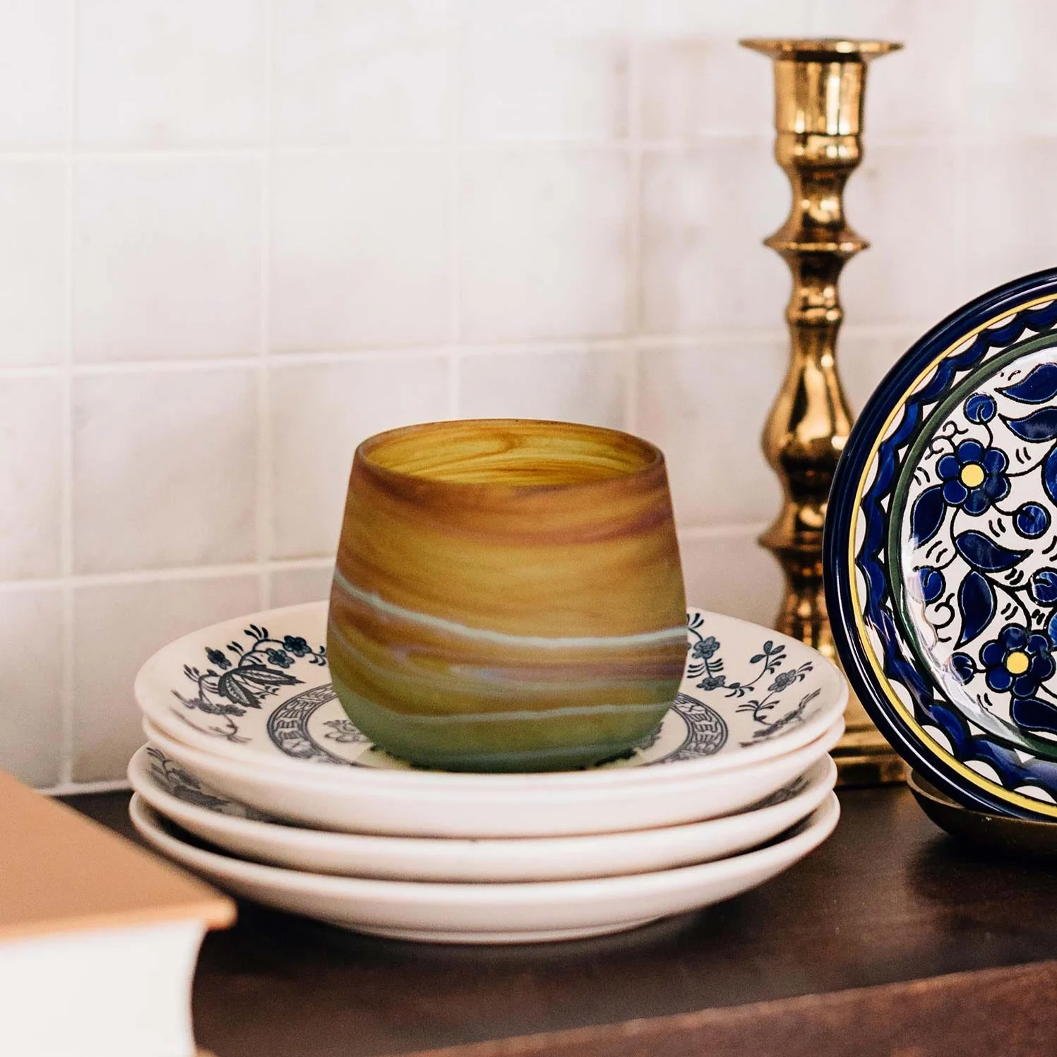 Phoenician Glass Candleholder - Image 3