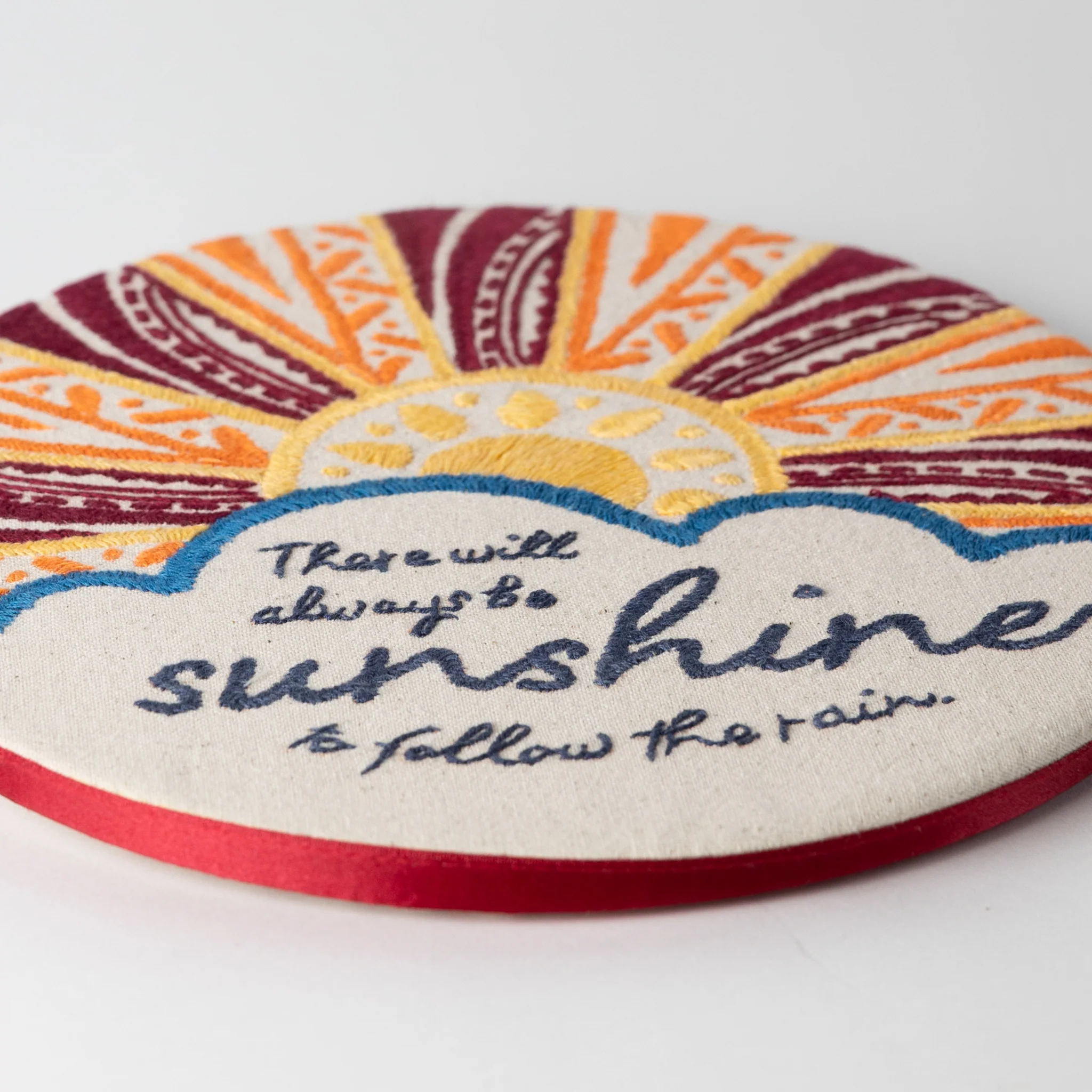 Prerak Sunshine Hand Embroidered Wall Art - Image 3