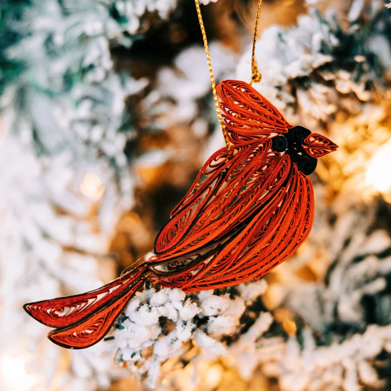 Quill Cardinal Ornament