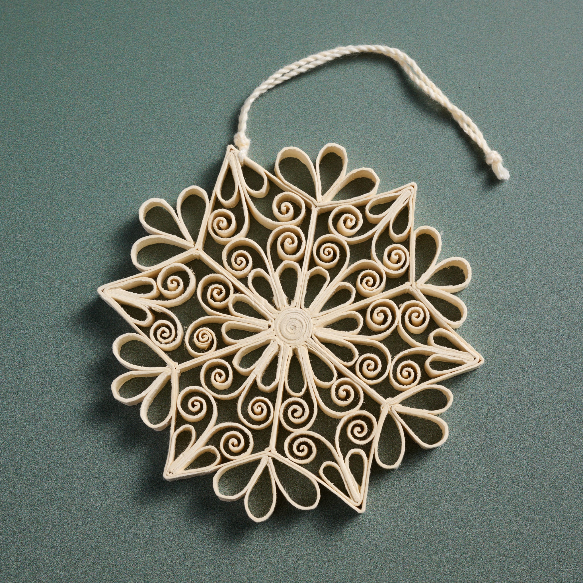 Quilled Cream Snowflake Ornament - Image 3