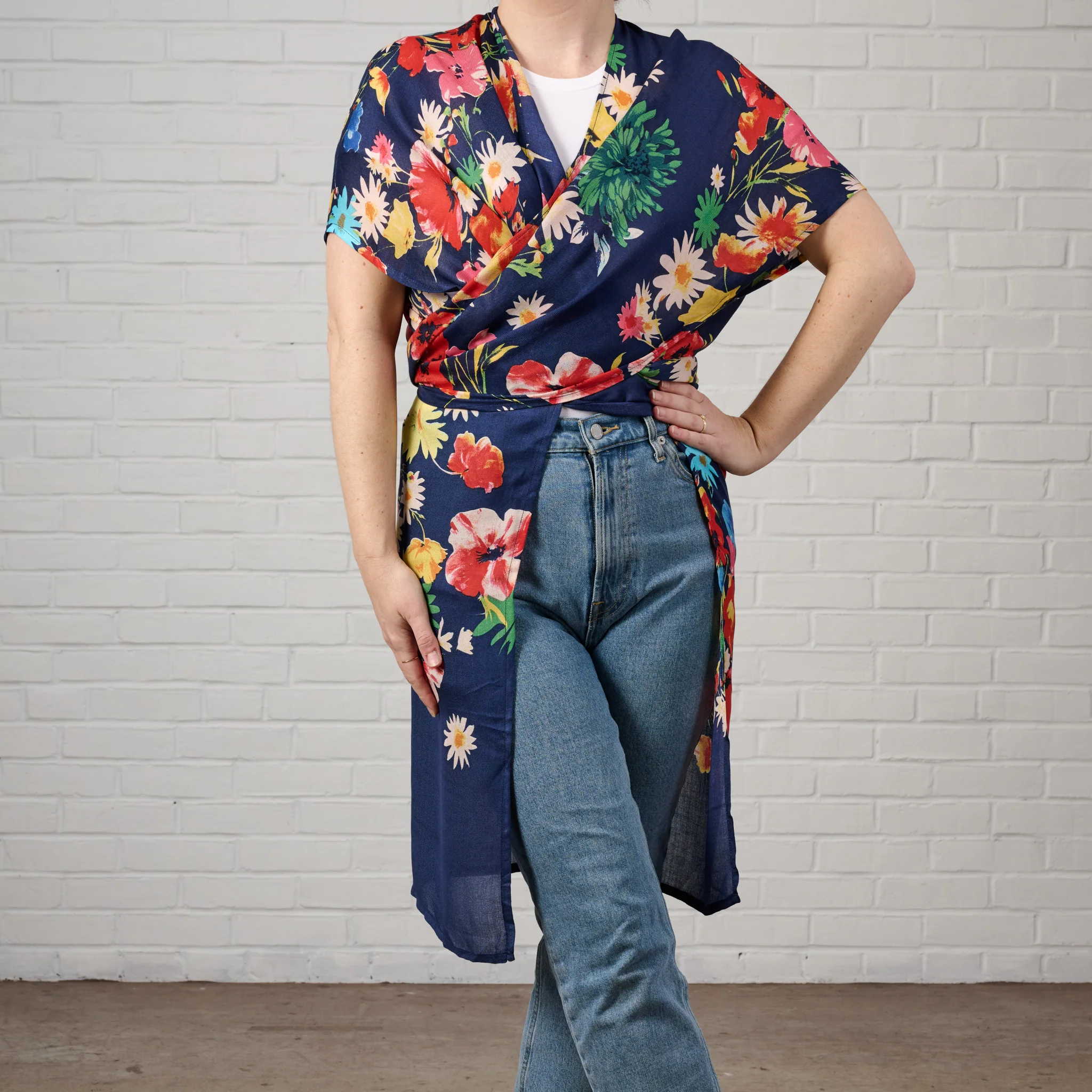Raseela Blue Floral Modal Topper - Image 5