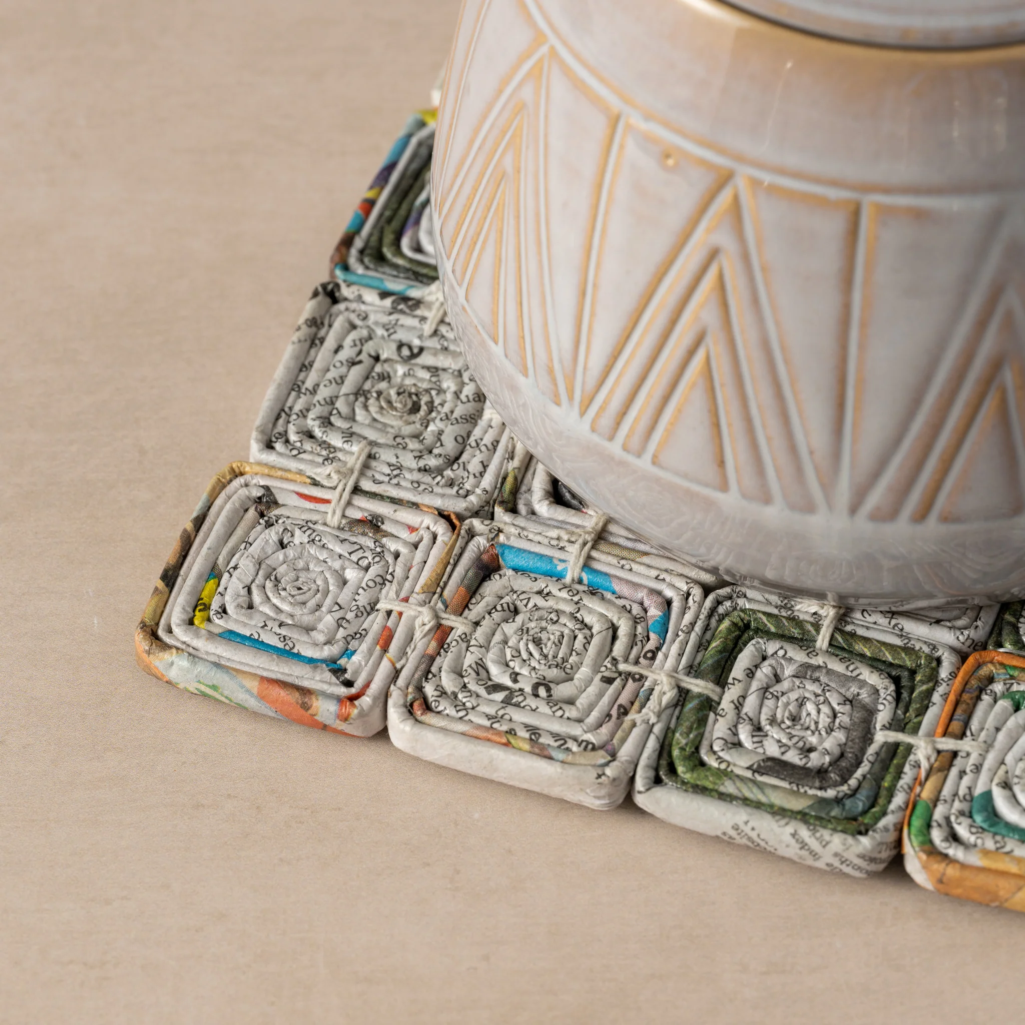 Read All About It Recycled Newspaper Trivet - Image 2