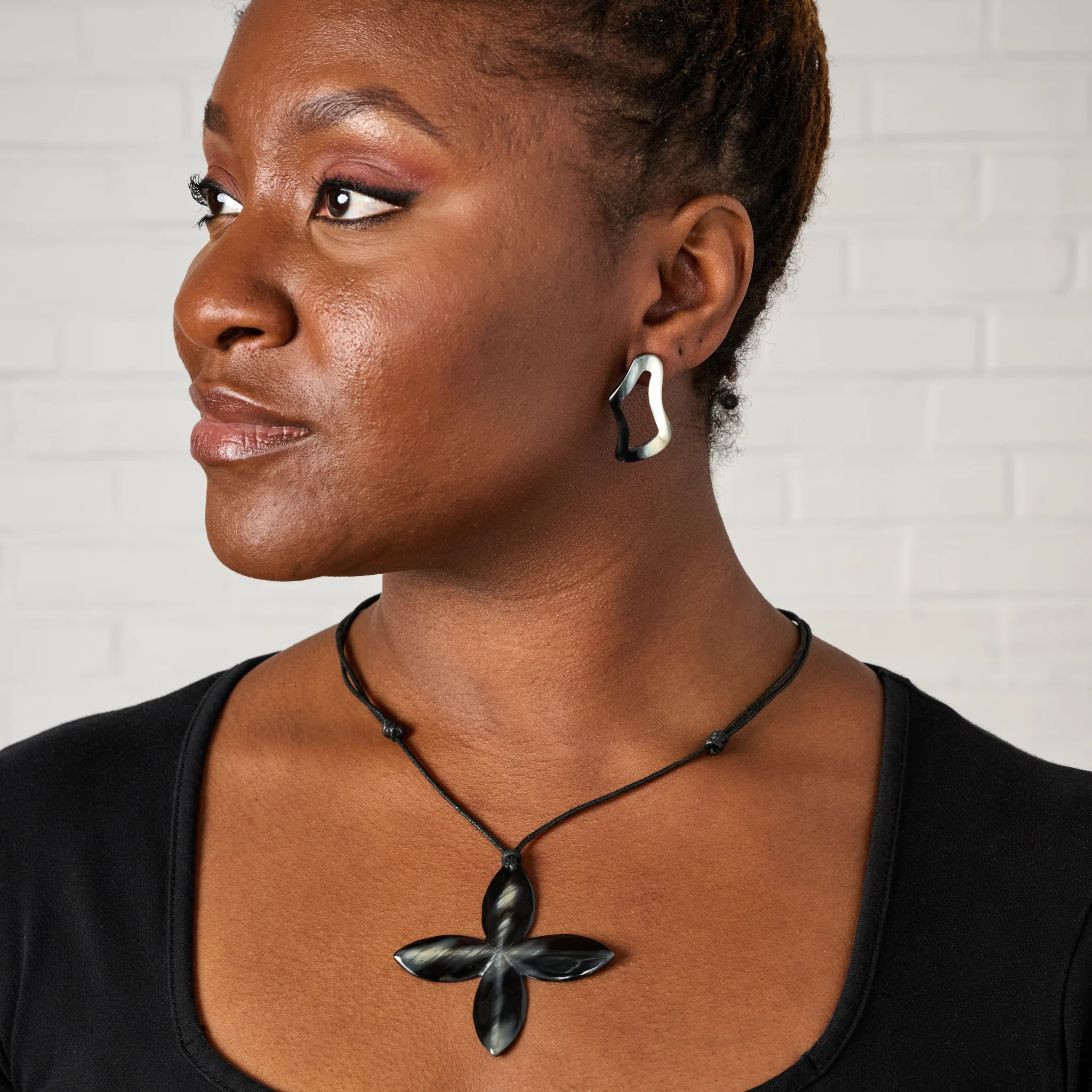 Reclaimed Horn Cross Pendant - Image 2