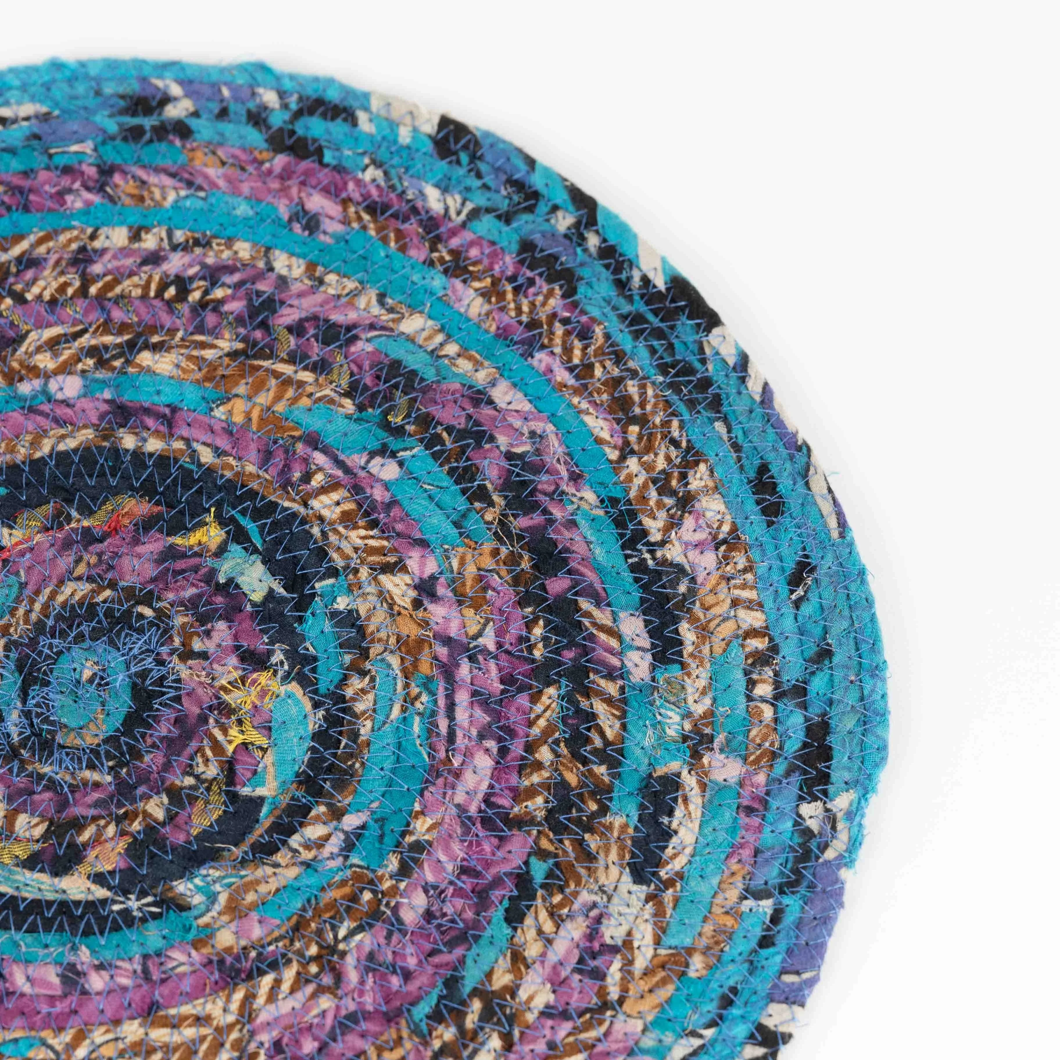 Recycled Sari Round Placemat - Image 4