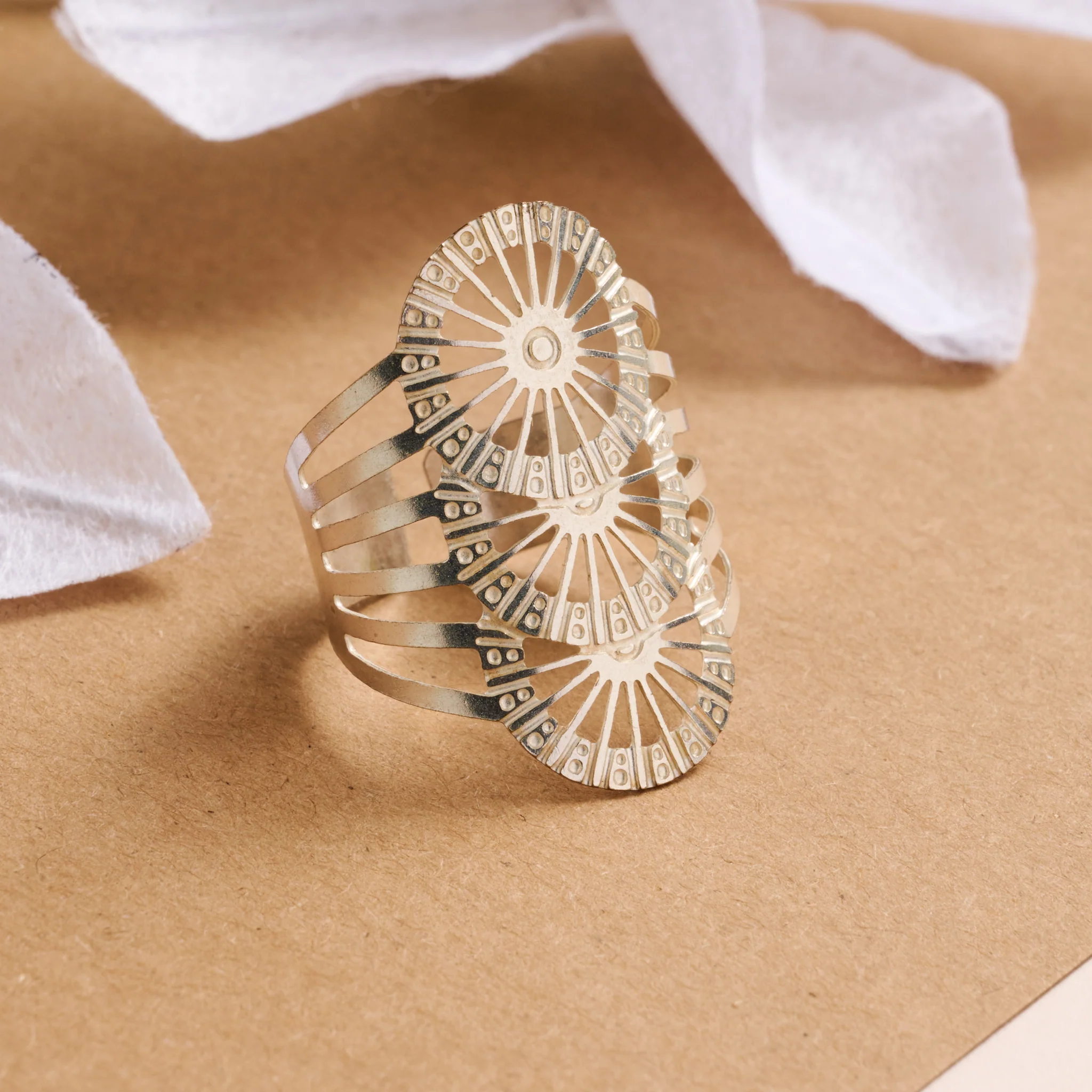 Roda Silver Cuff Ring - Image 4