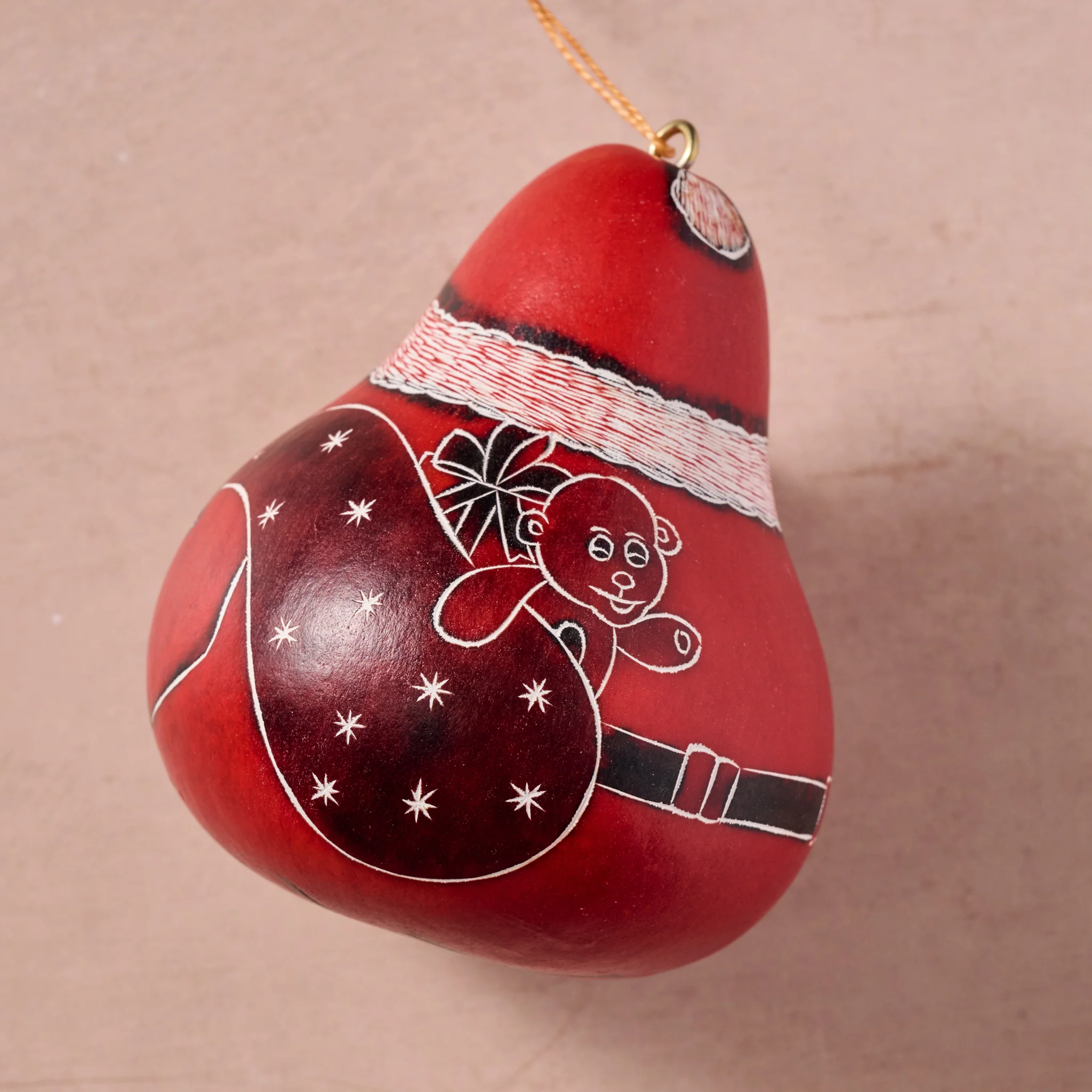 Santa Gourd Ornament - Image 4