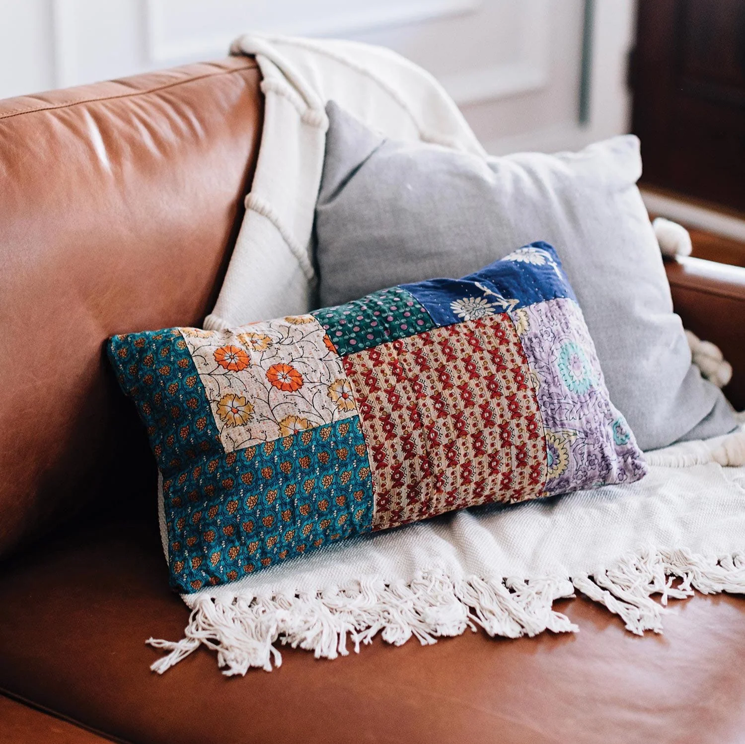 Sari Motif Cushion Cover