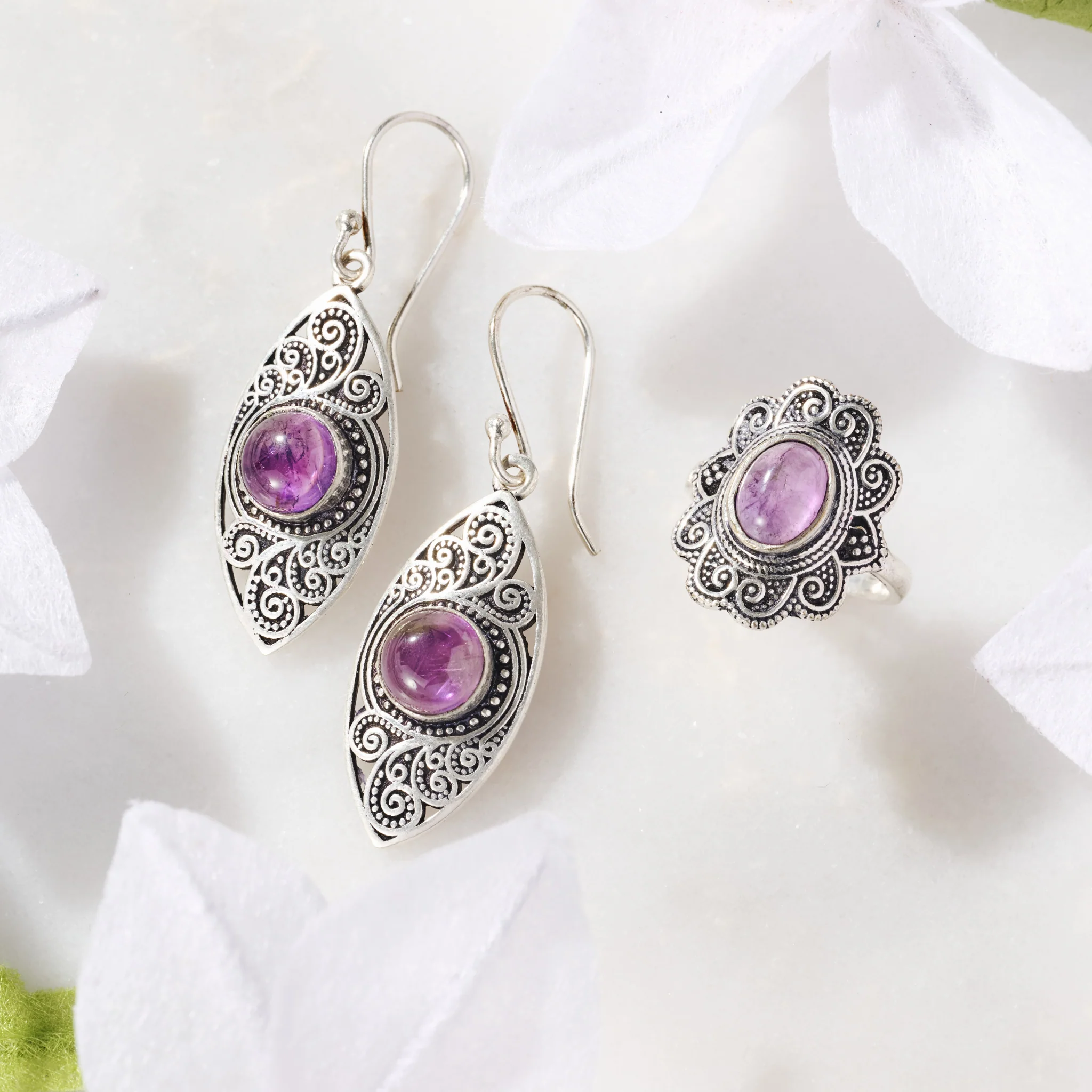 Saroop Amethyst Earrings - Image 4