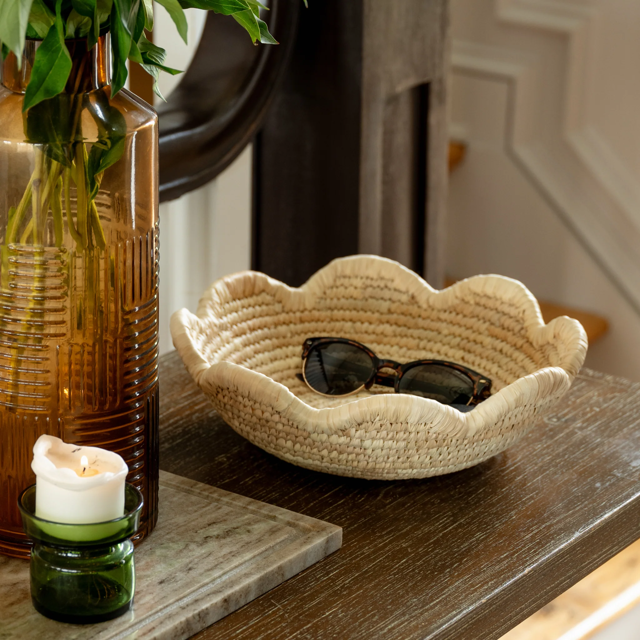 Seba Scalloped Palm Leaf Basket - Image 5