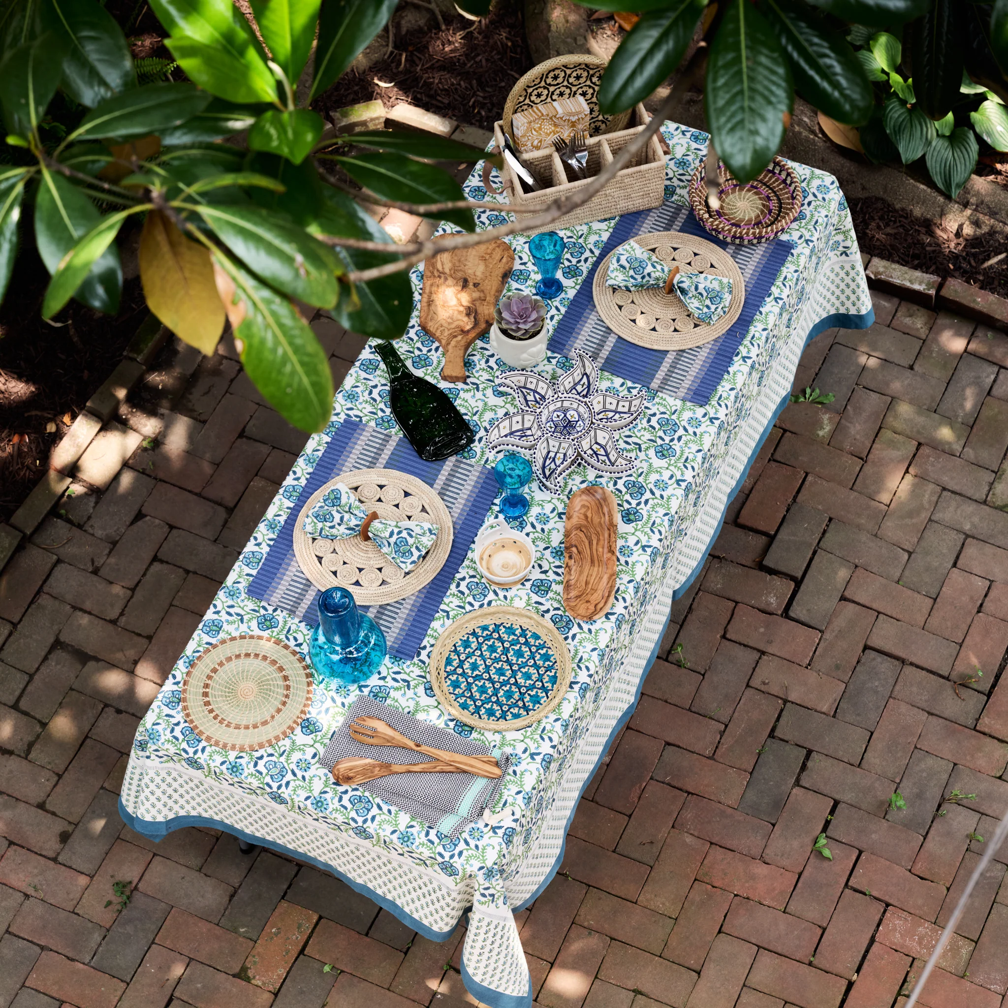 Sharan Floral Block Print Tablecloth - Image 3