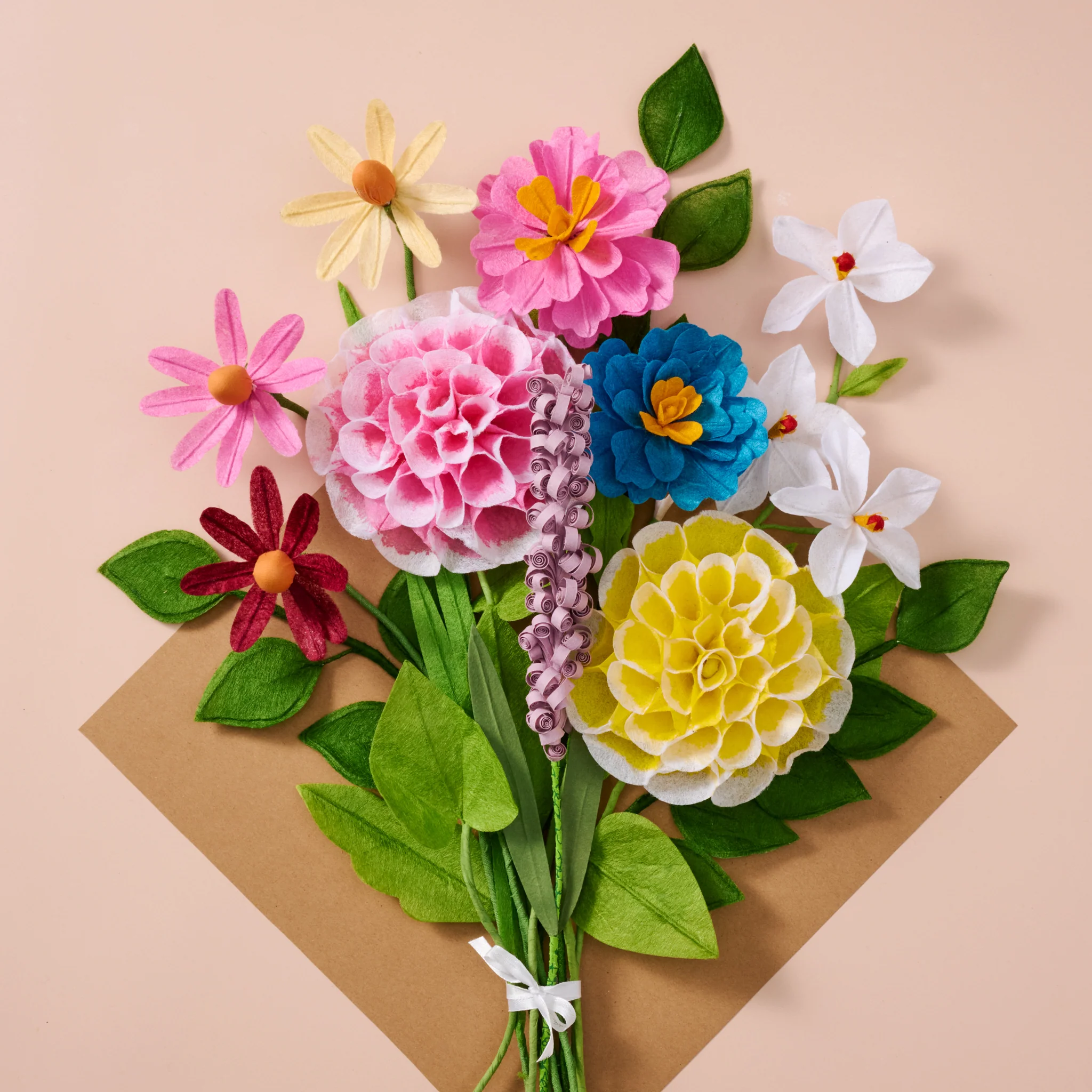 Silk Paper Dahlia Flowers - Yellow - Image 4