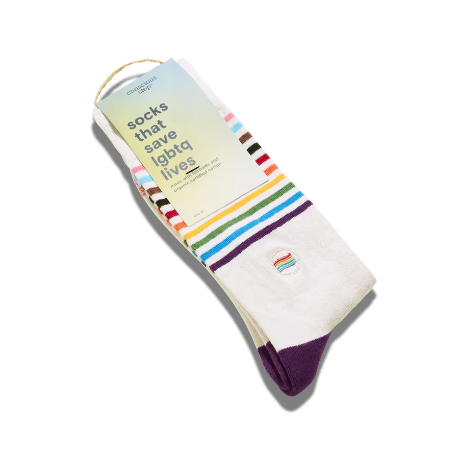 Socks That Save LGBTQ - Cream Medium - Image 3