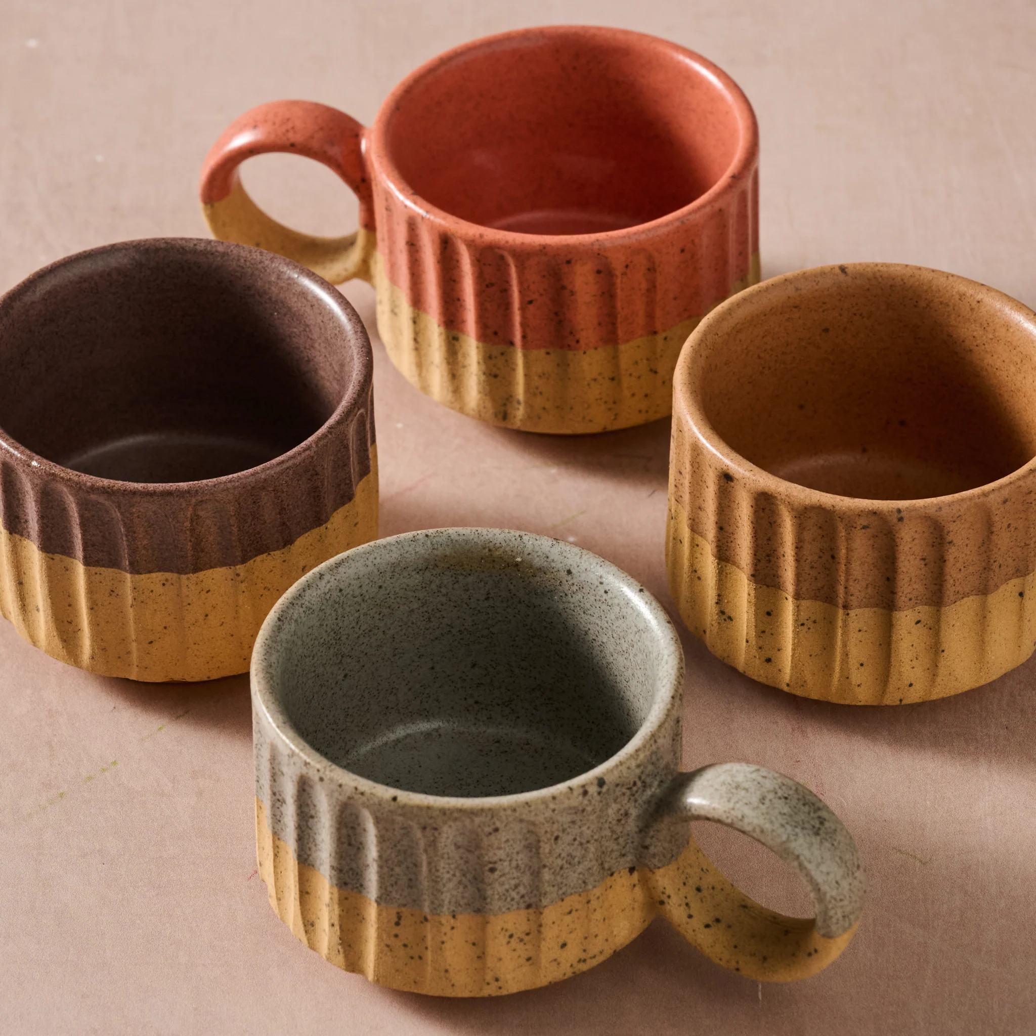 Sundara Fluted Ceramic Espresso Mugs - Set of 4 - Image 4