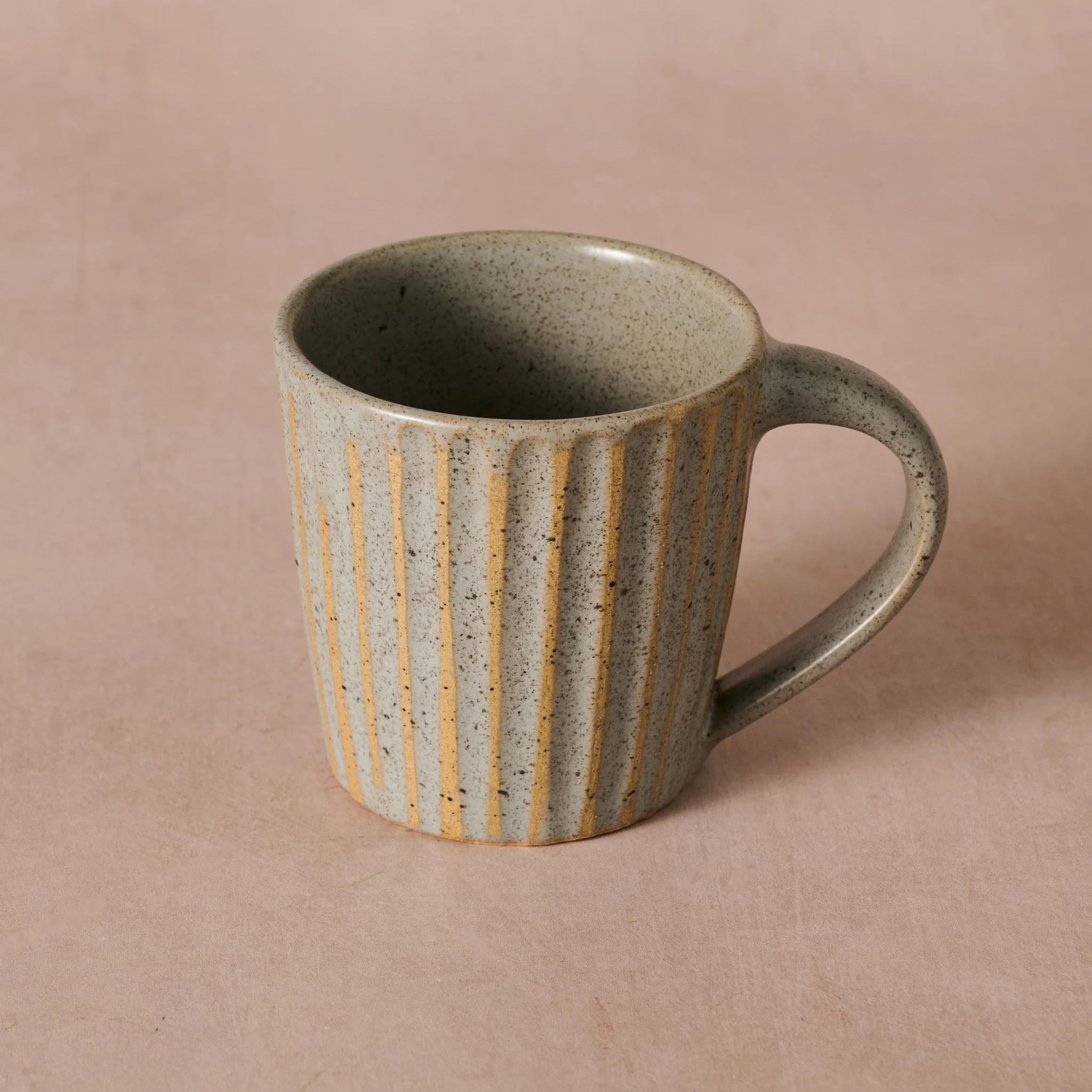 Sundara Fluted Ceramic Mug - Gray - Image 3