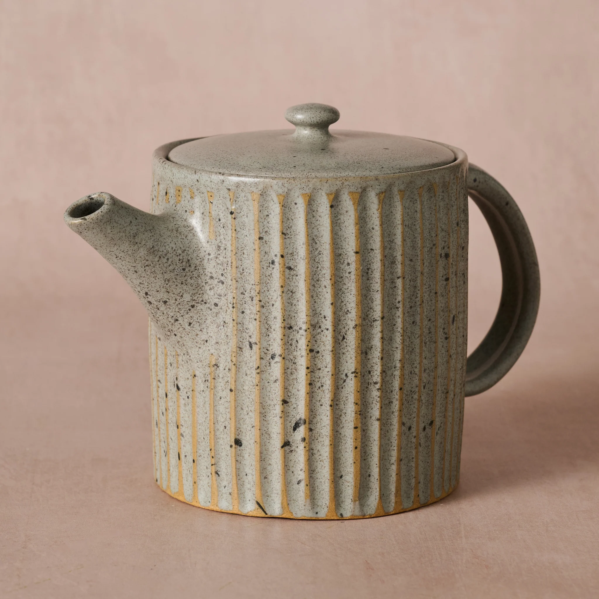Sundara Fluted Ceramic Teapot - Image 3